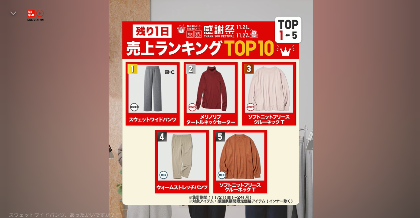 1位～5位のアイテム（カラーは一例）