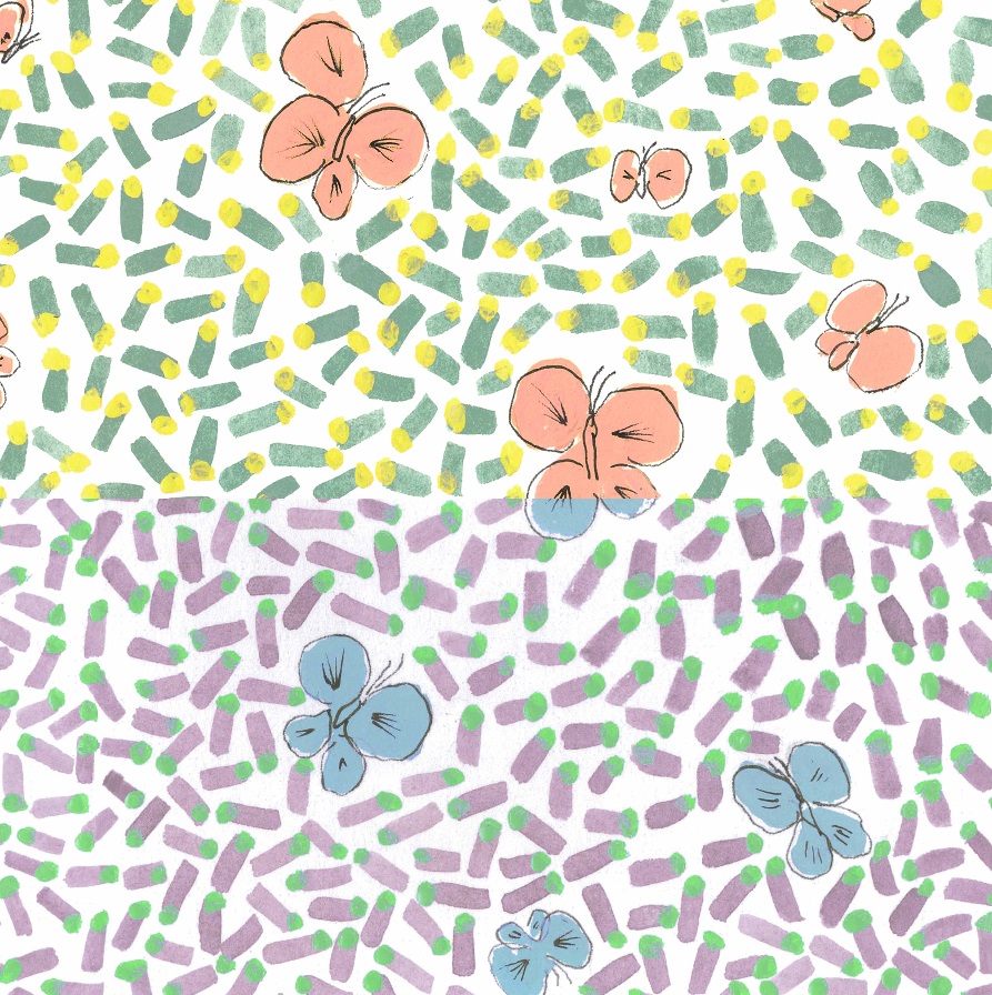 「daily trip 日々の旅」（コットンブルー、チェリー）