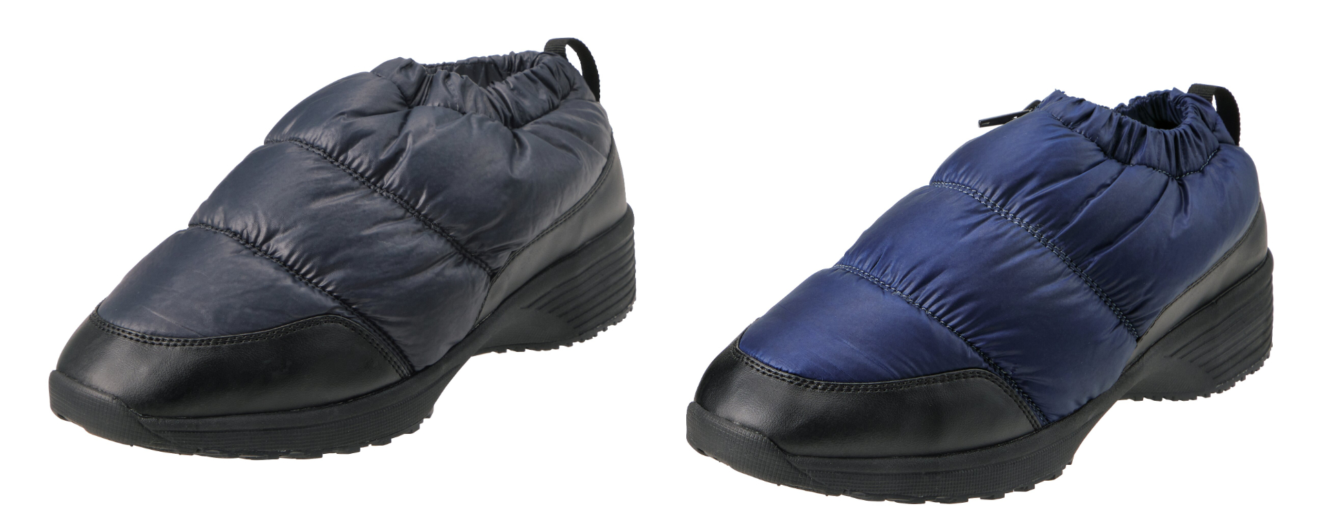 3位「防寒パフィーシューズ」、価格2900円、サイズS～3L、カラー2色（ブラック、ネイビー）