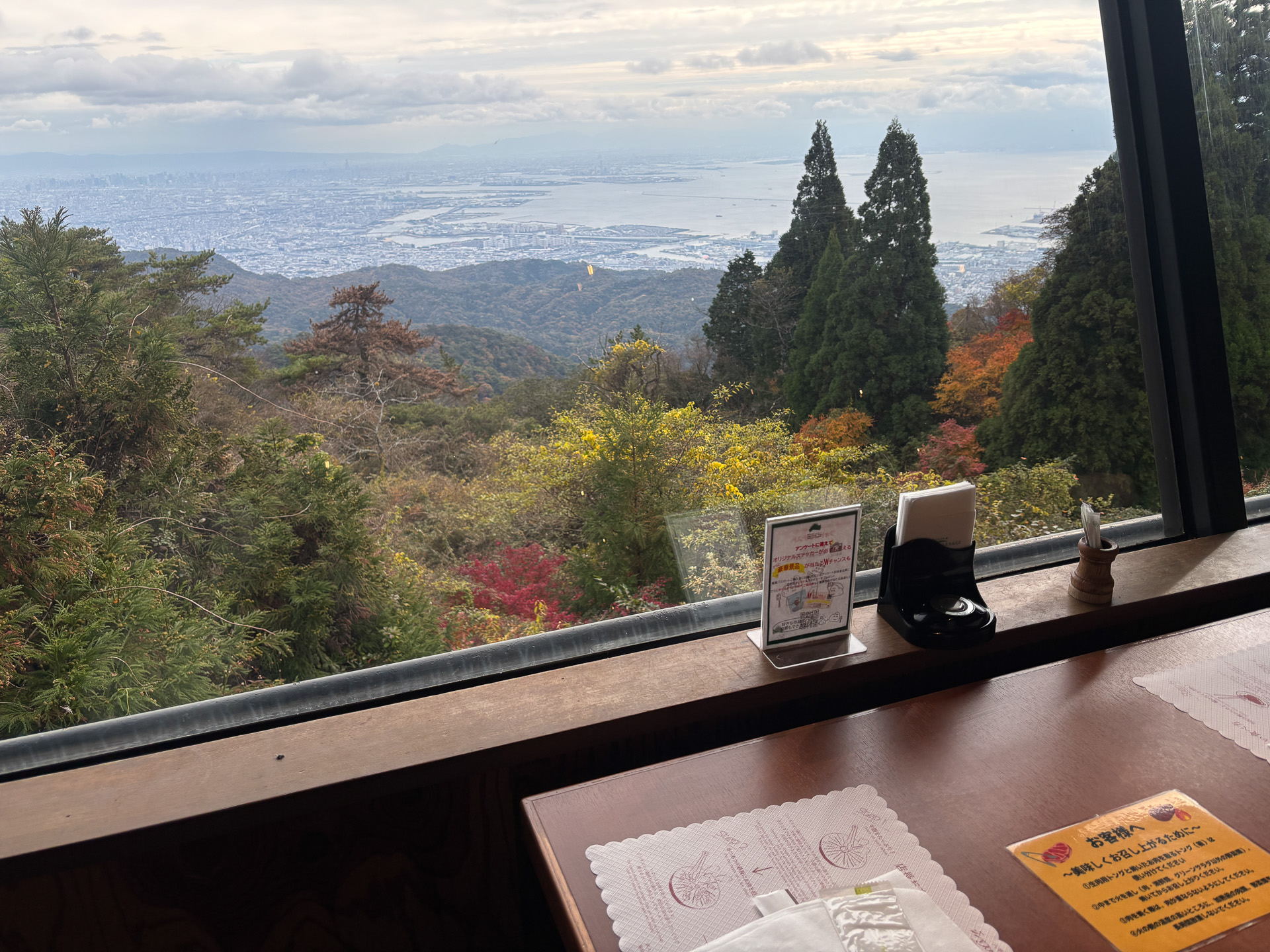 六甲山から神戸の街を一望しながらの食事