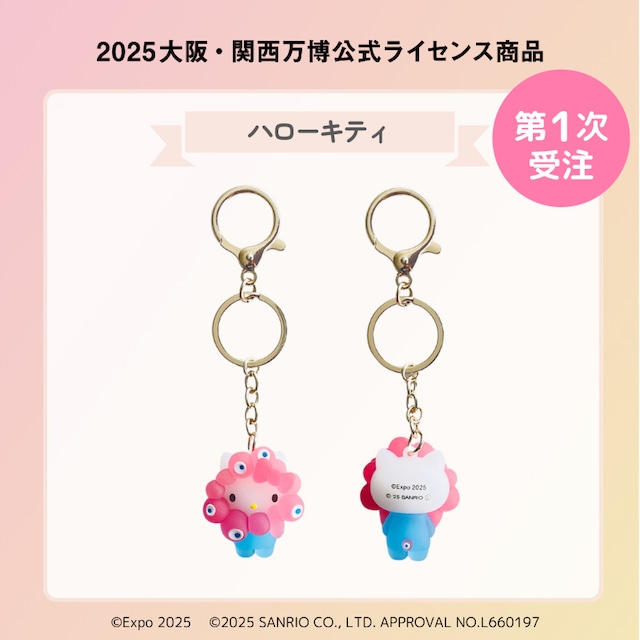 ハローキティの正面とバック。しっぽは“こみゃく”になっている