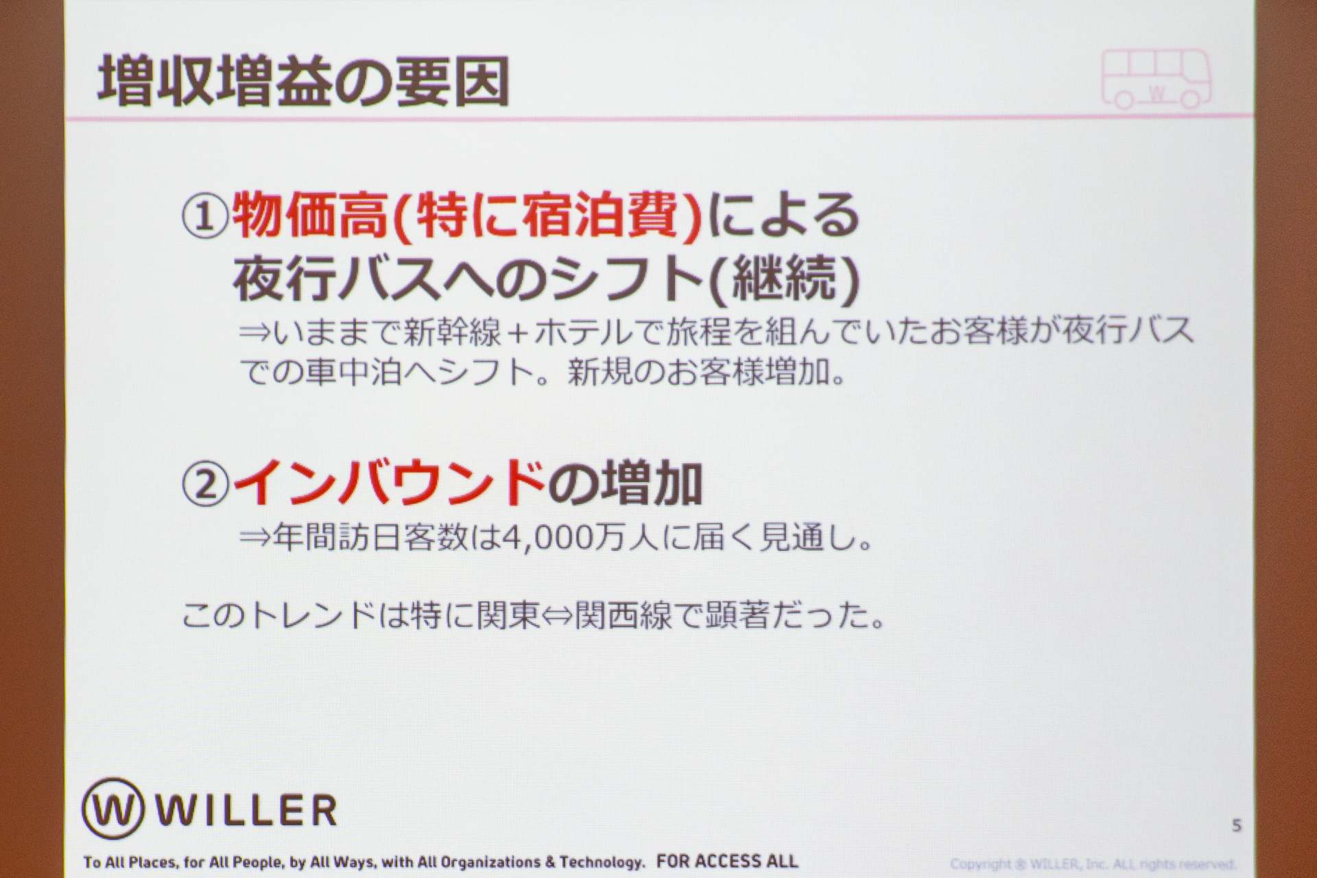 WILLER EXPRESSの増収増益要因