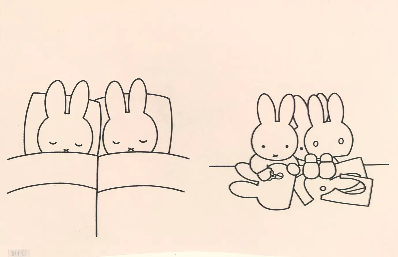 1988年「うさこちゃんおとまりにいく」印刷原稿