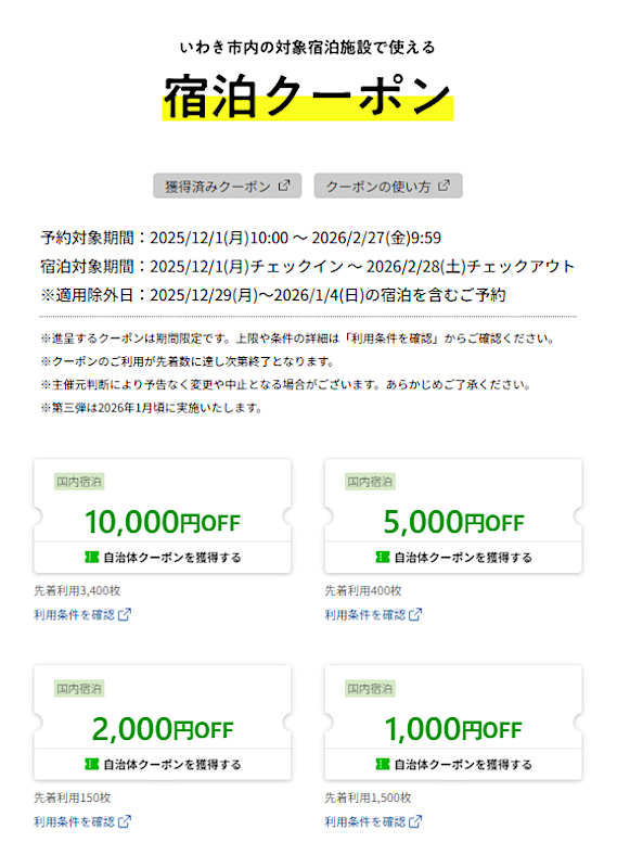 クーポンの詳細