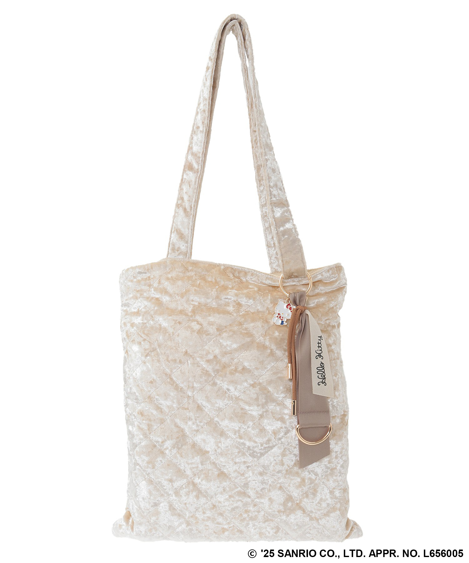 チャーム付きベロアバッグ