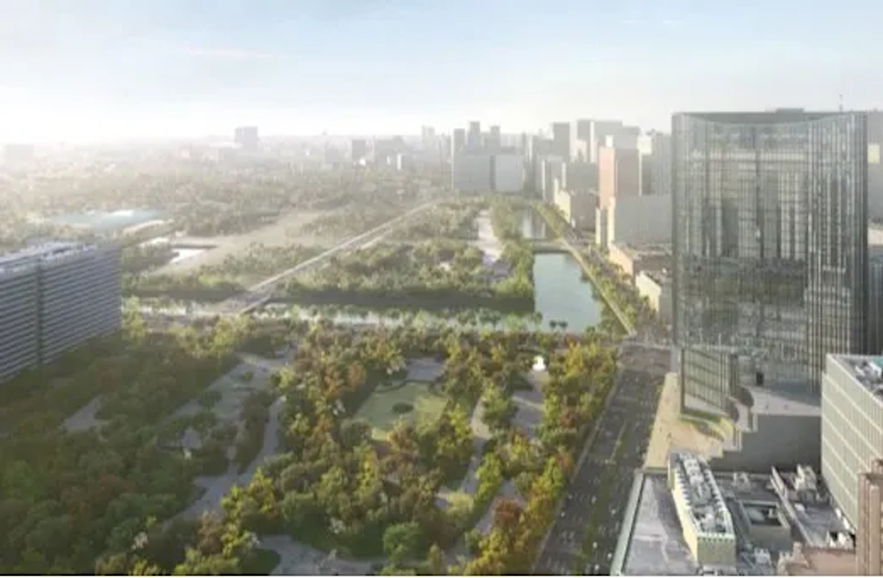 オフィス高層階からの眺望（日比谷公園・皇居外苑側）&copy;PLP Architecture