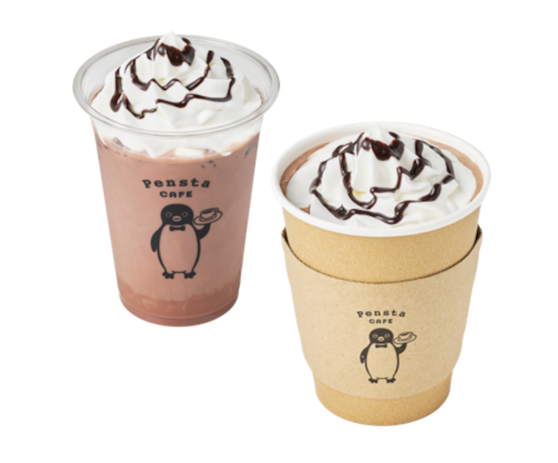 カカオ香る リッチショコラ アイス（左）、ホット（右）