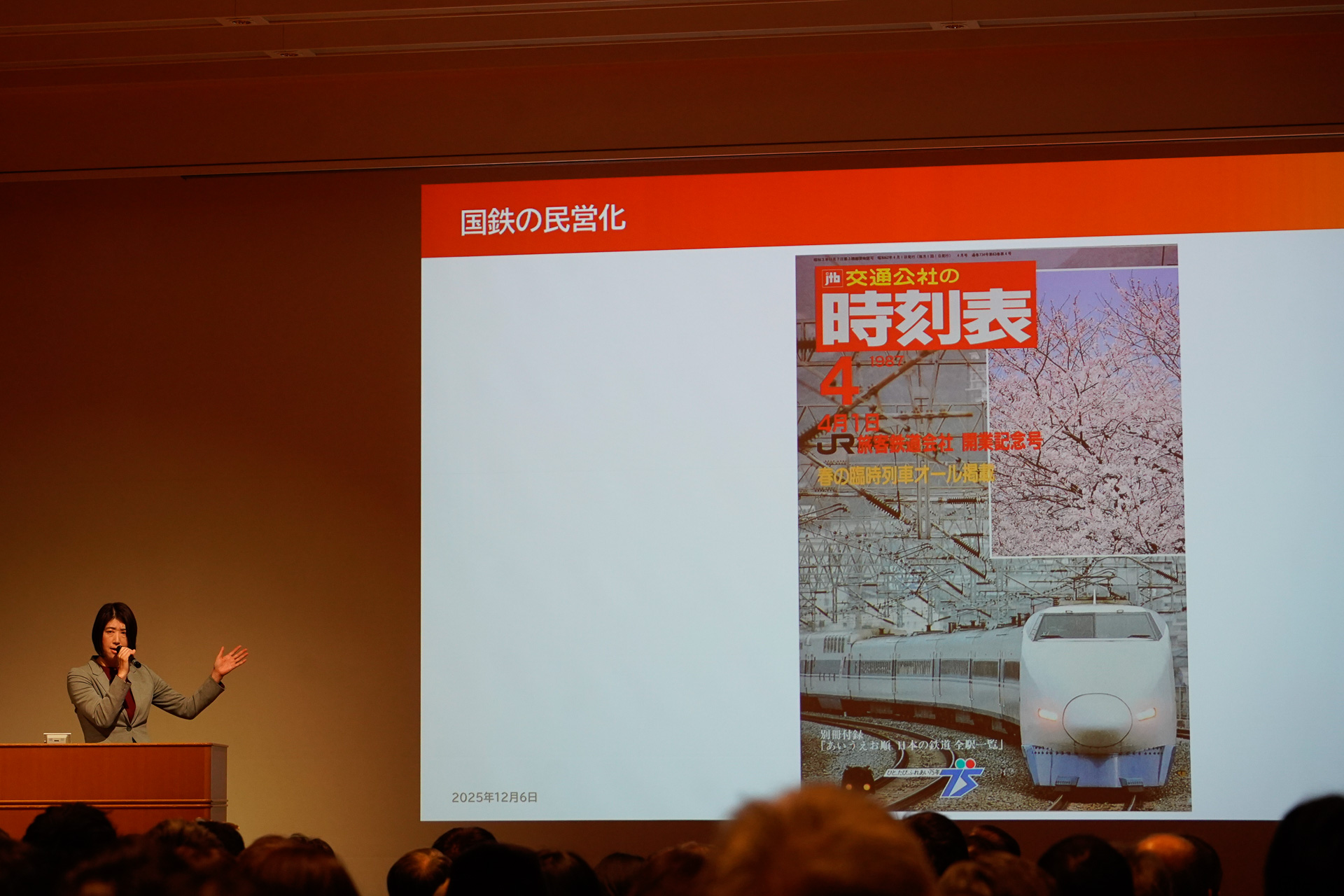 JRグループが発足した1987年4月号から「JTB 交通公社の時刻表」になった。表紙の車両は100系新幹線電車の試作車
