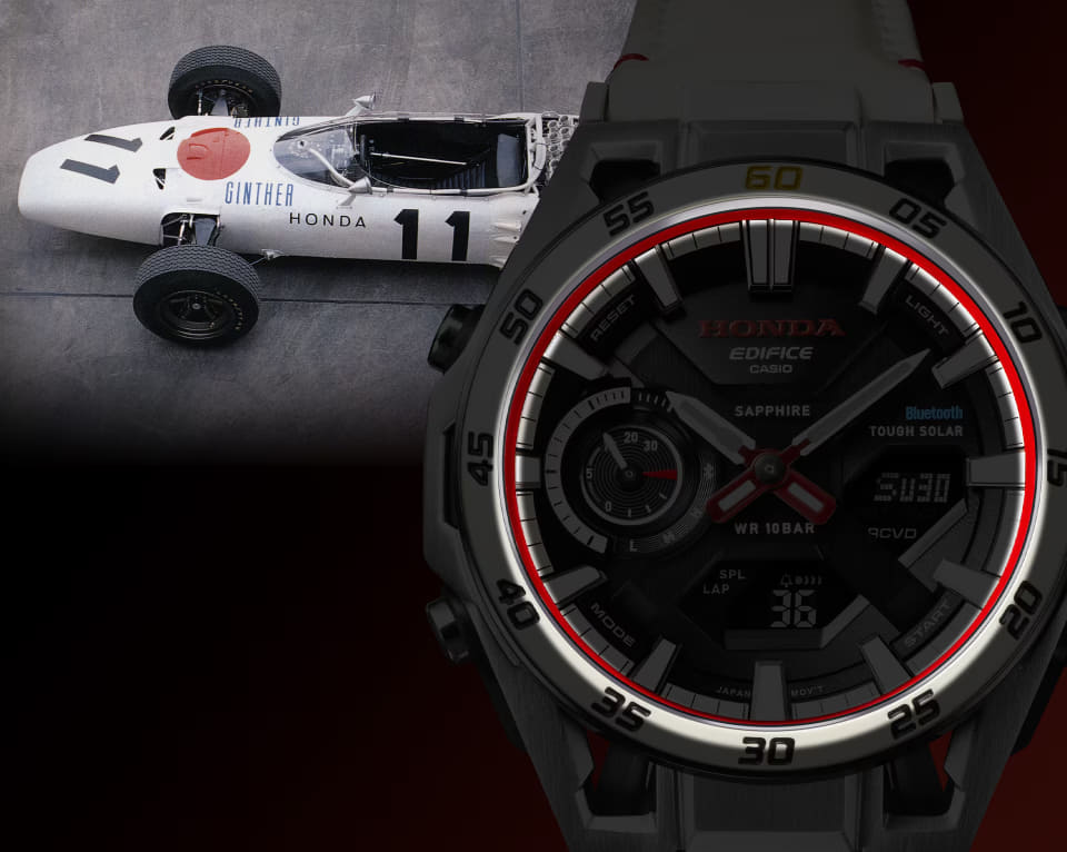 カシオ、「EDIFICE」ホンダF1初優勝60周年記念モデル。本物の