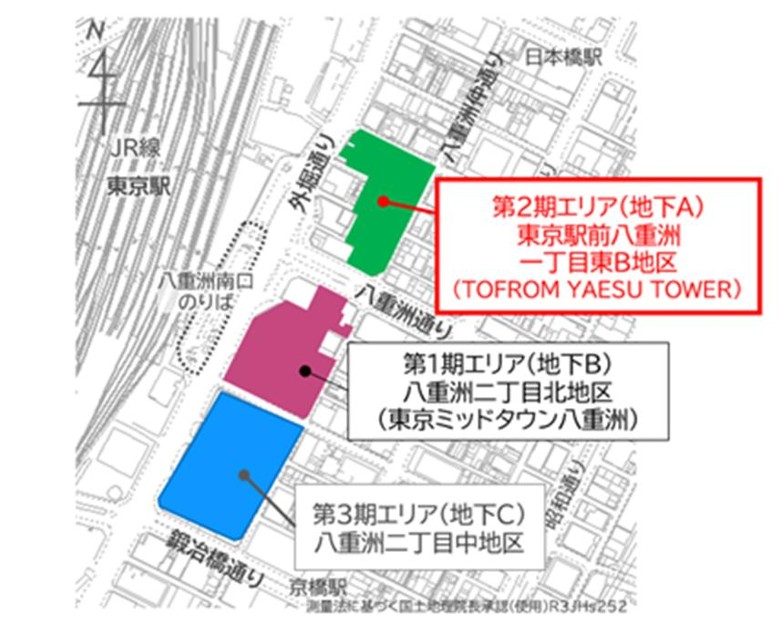 各ターミナルの位置図。緑色の「地下A」が2026年3月に開業