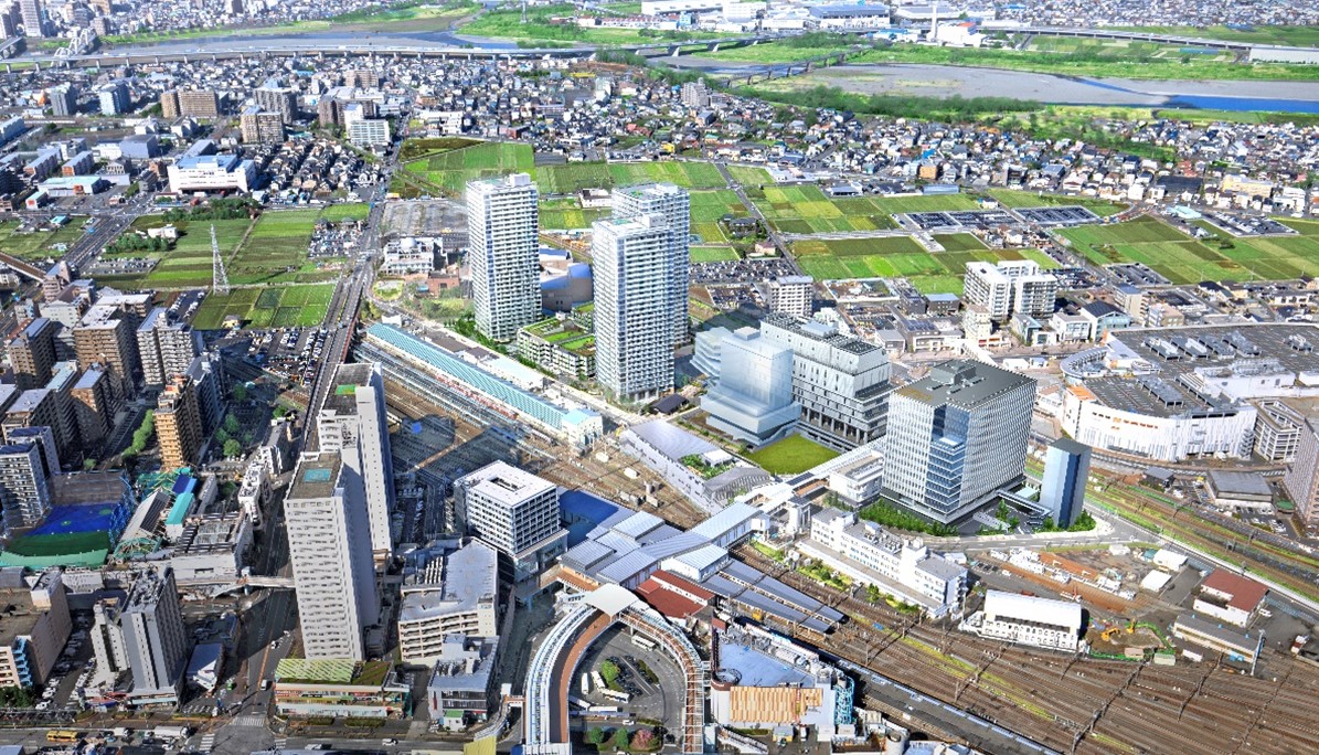 ファミリー棟・ホテル温浴棟完成後の海老名駅周辺イメージ