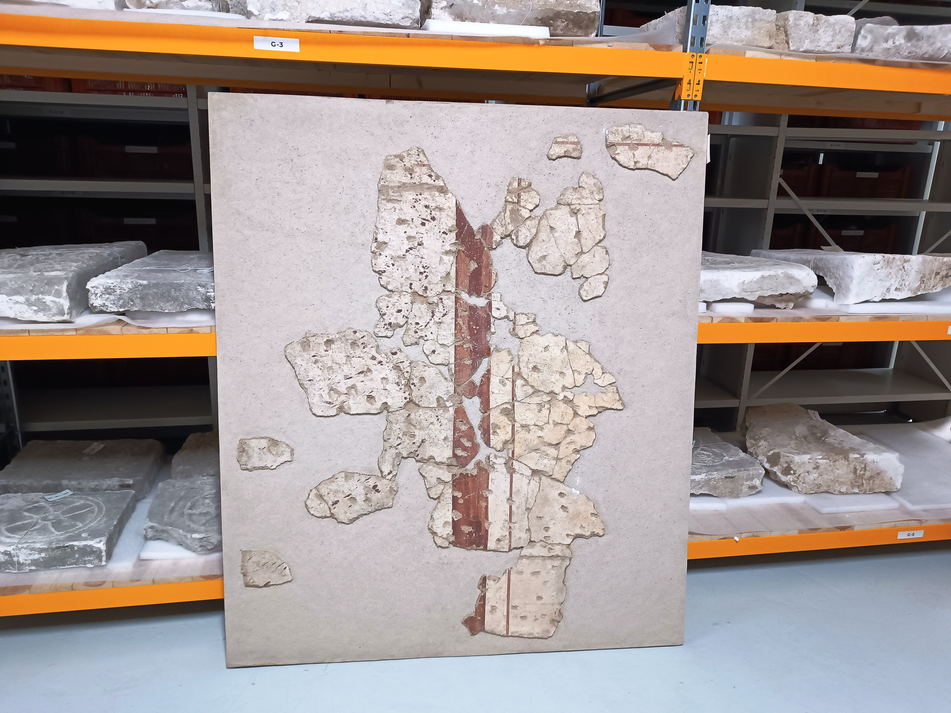 発掘現場で見つかったものが整然と並んでいます