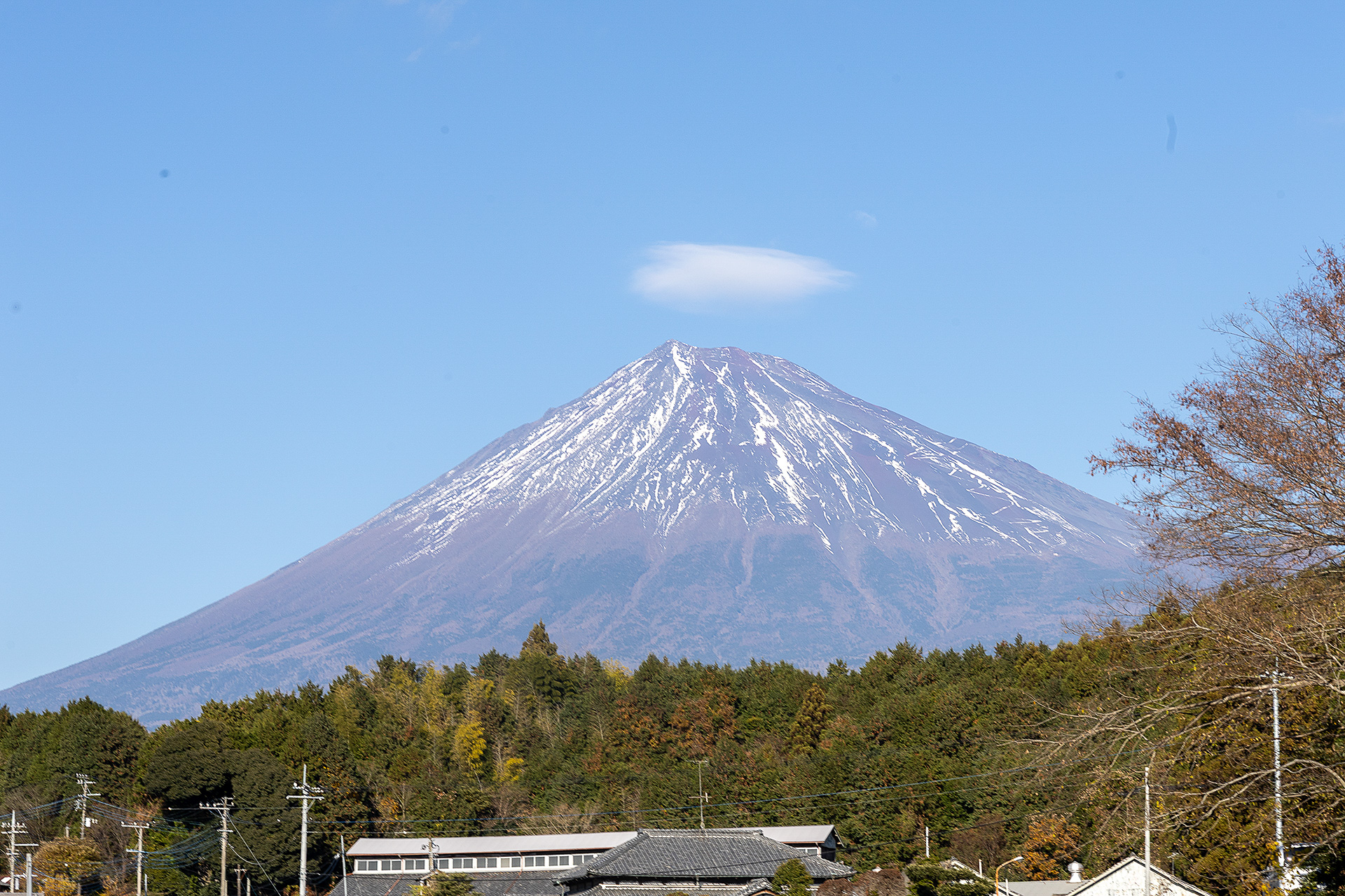 天気がよくて雲の状況次第では富士山がよく見える。取材日は冠雪の状況がまだまだだったが、これからより寒くなるときれいに冠雪してくるだろう