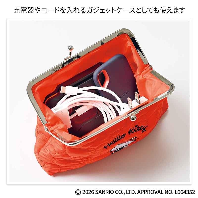 付録は「ハローキティ」刺繍入りがま口ポーチ、リンネル3月号増刊