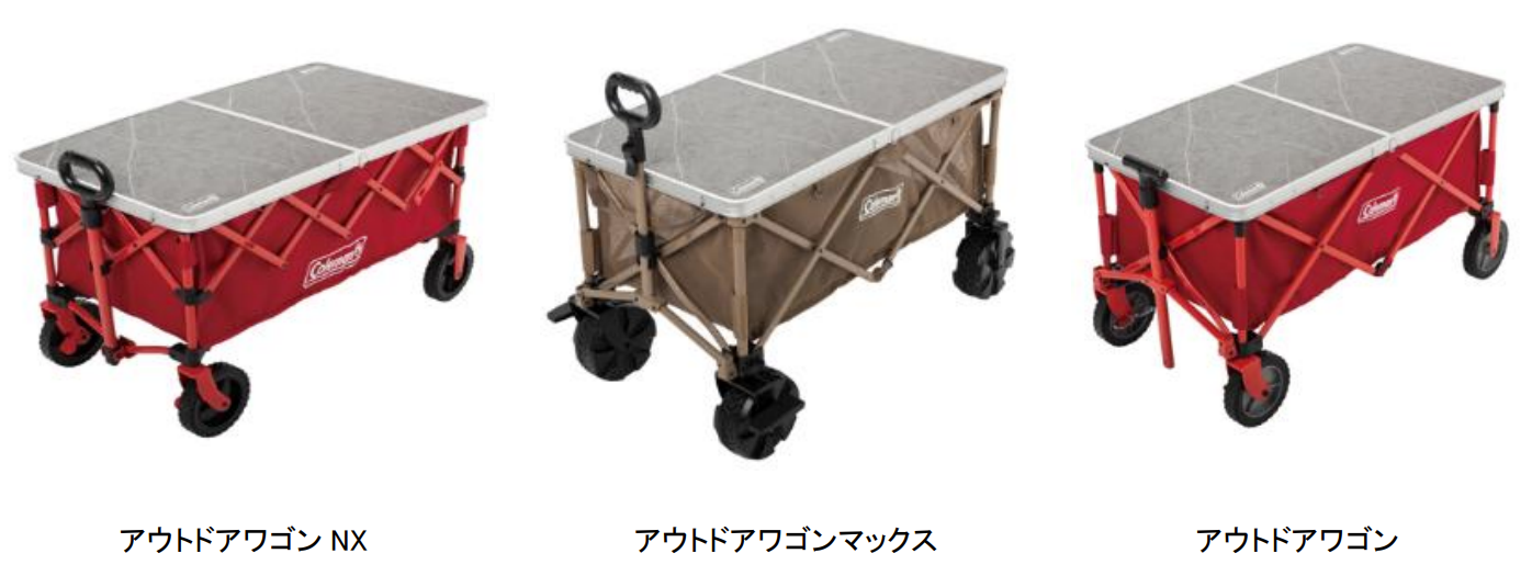 アウトドアワゴンテーブルを装着した状態