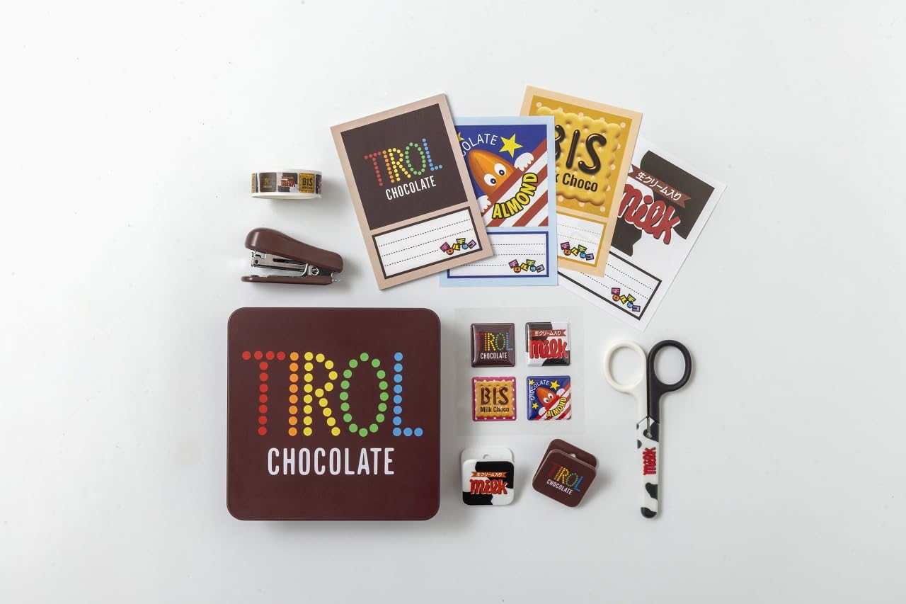 チロルチョコをモチーフにした文具7点セット
