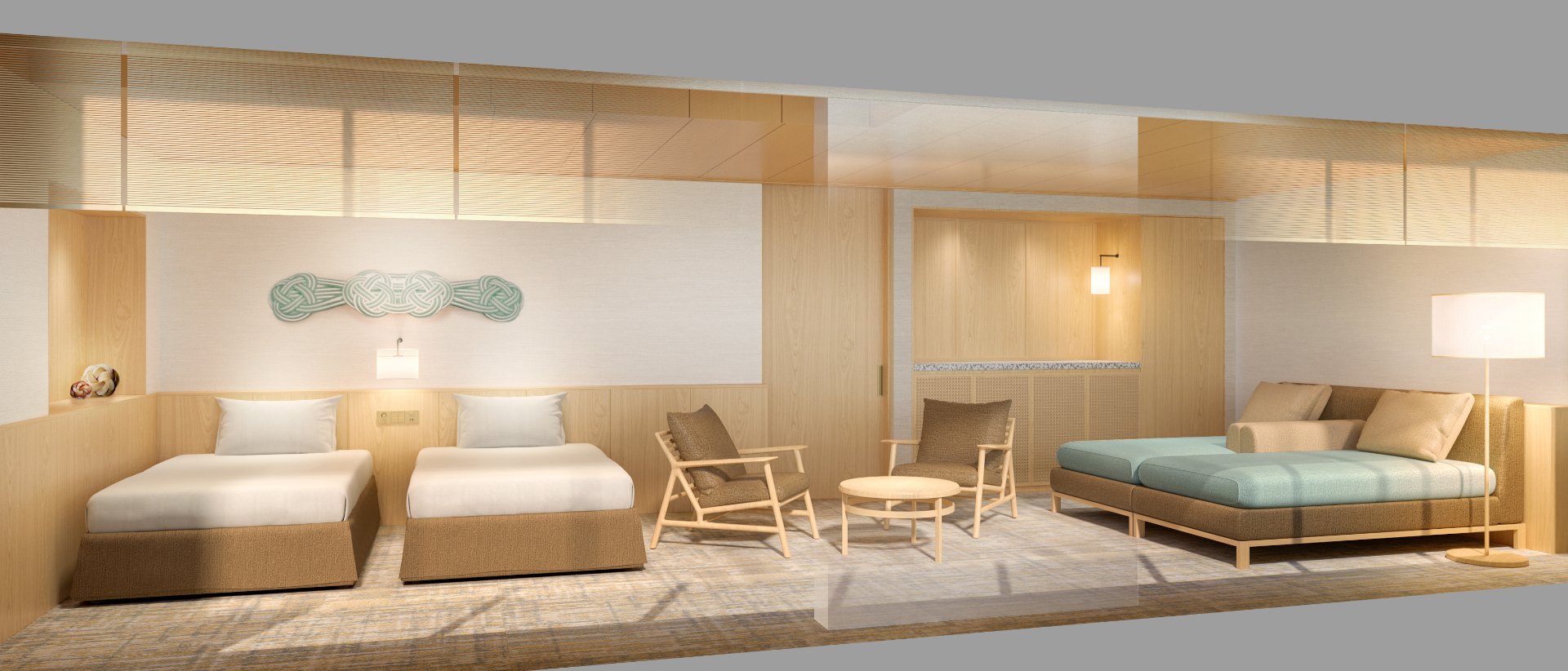 最大5名まで利用可能な客室「デラックスフォース」を新設