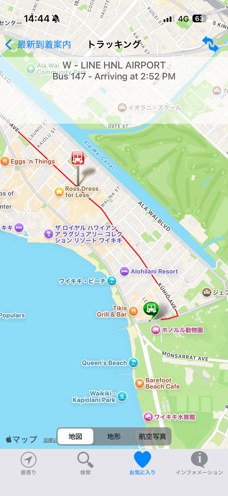 TheBusのアプリ「DaBus2」をインストールしておくと、停留所ごとの時刻表やバスの到着目安の確認、地図による現在地表示などが行なえる
