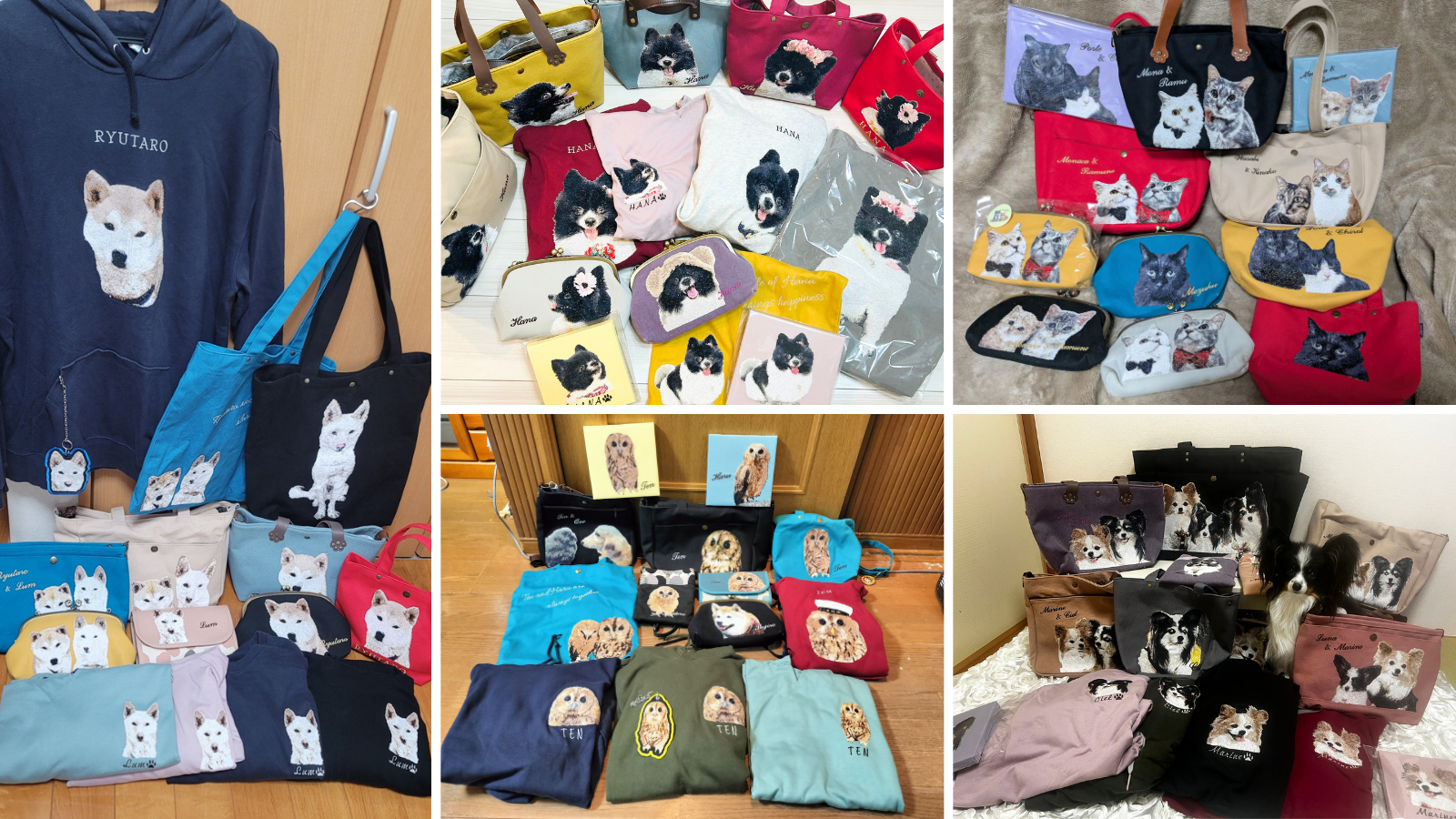 Little ones（リトルワンズ）では、埼玉県幸手市を拠点にペット写真を刺繍で再現したオリジナルグッズの制作を手がける