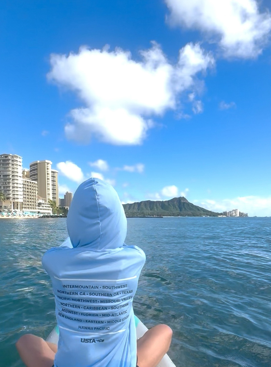 おまけ写真。安定感抜群のSUPボードの上にどっしり座ってこのように撮影