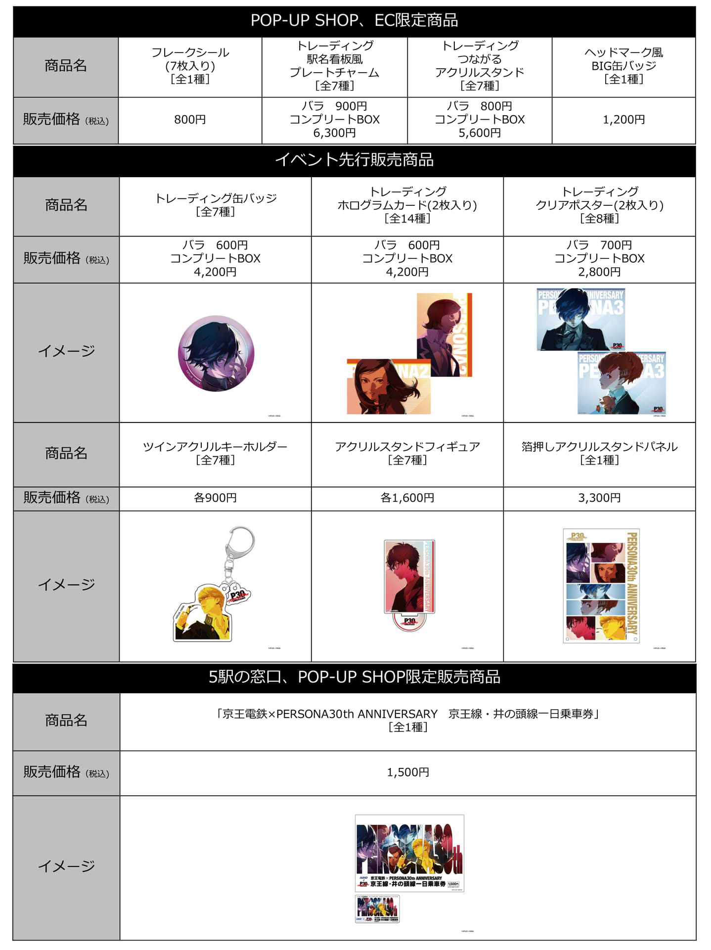 販売商品（一部）