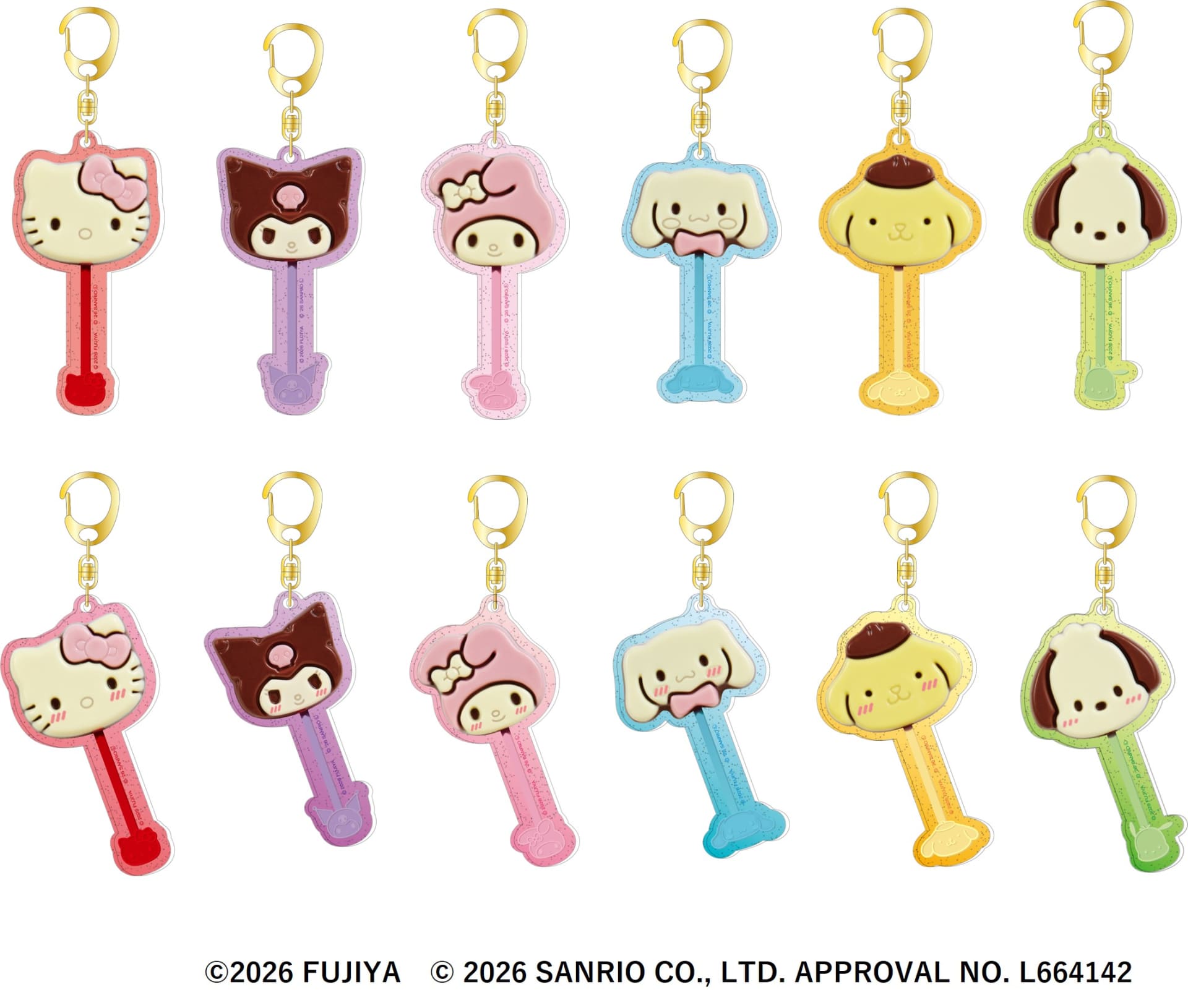 棒付きチョコ風の「サンリオキャラクターズ チョコレート トレーディングアクリルチャーム」（全12種ランダム、1個858円、1人12点まで）