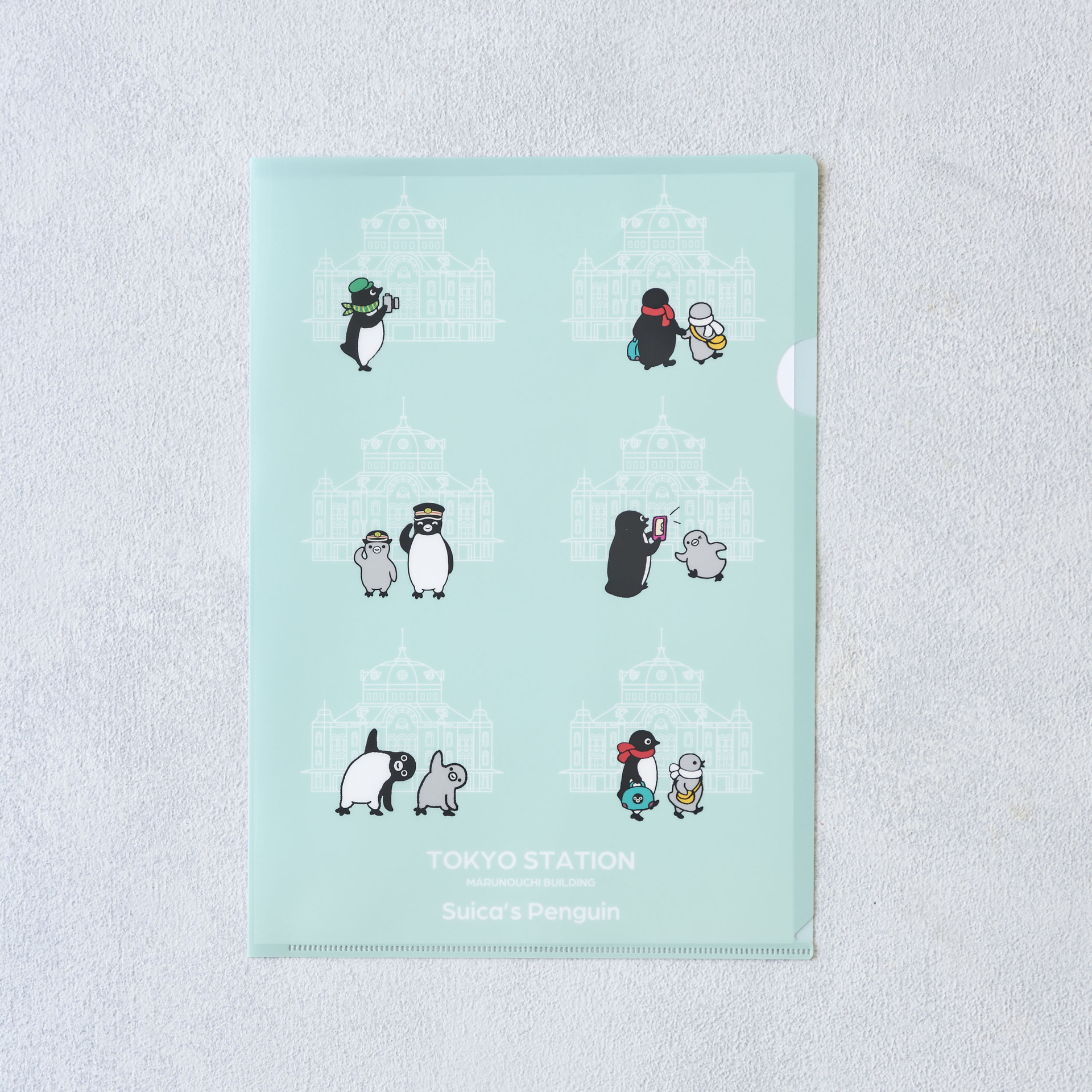 A4クリアファイル レンガ/グリーン（各480円）