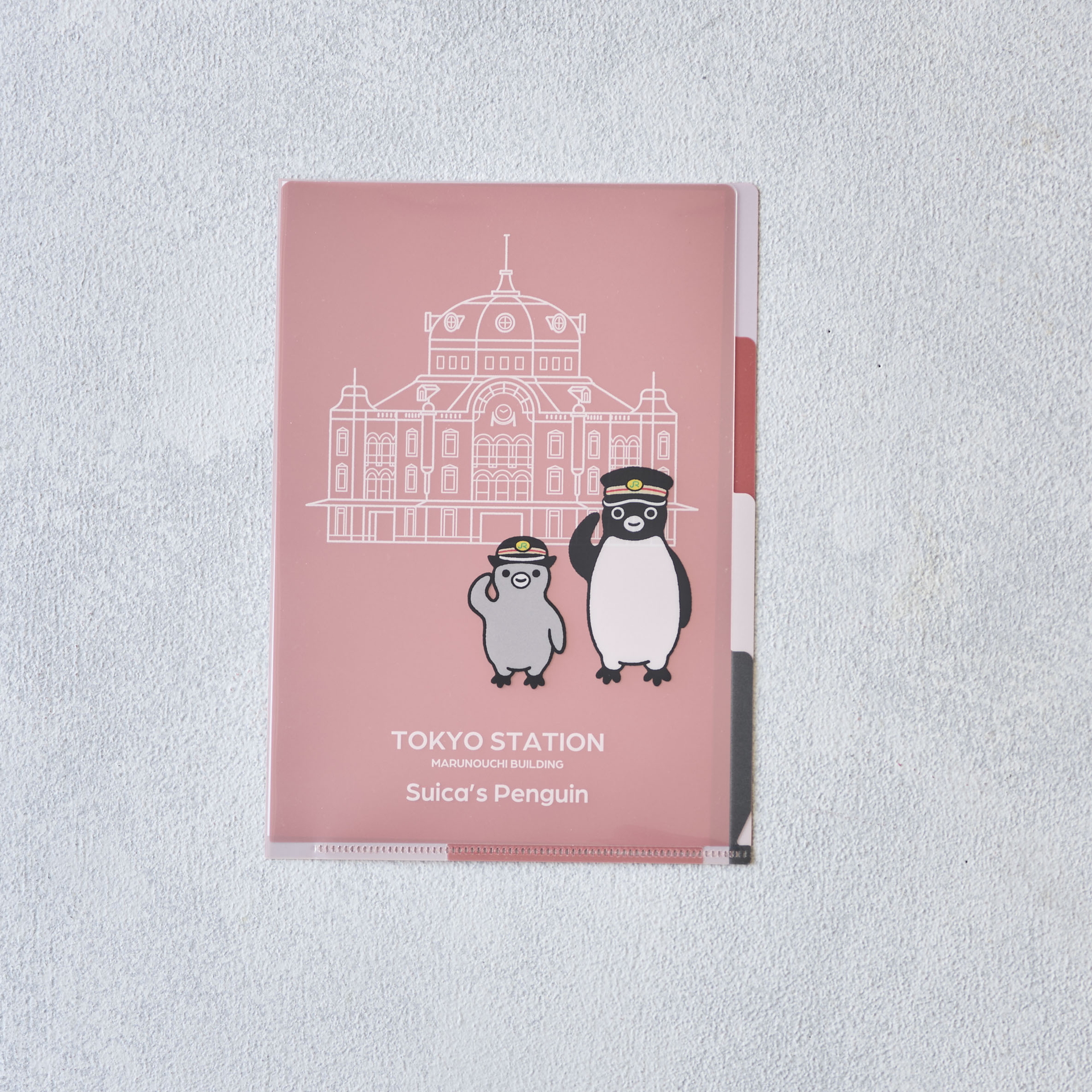 3ポケットA5クリアファイル レンガ/グリーン（各440円）