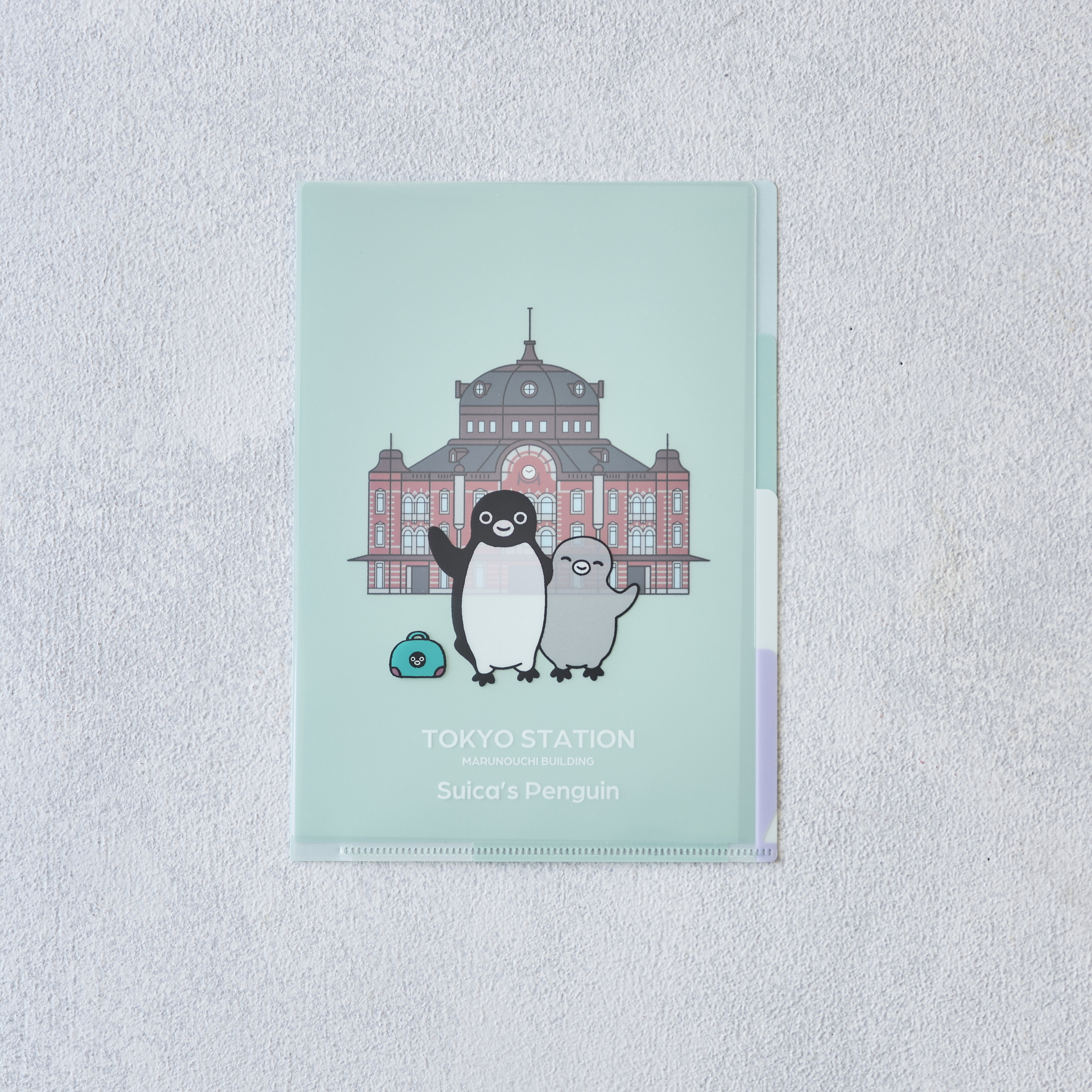 3ポケットA5クリアファイル レンガ/グリーン（各440円）