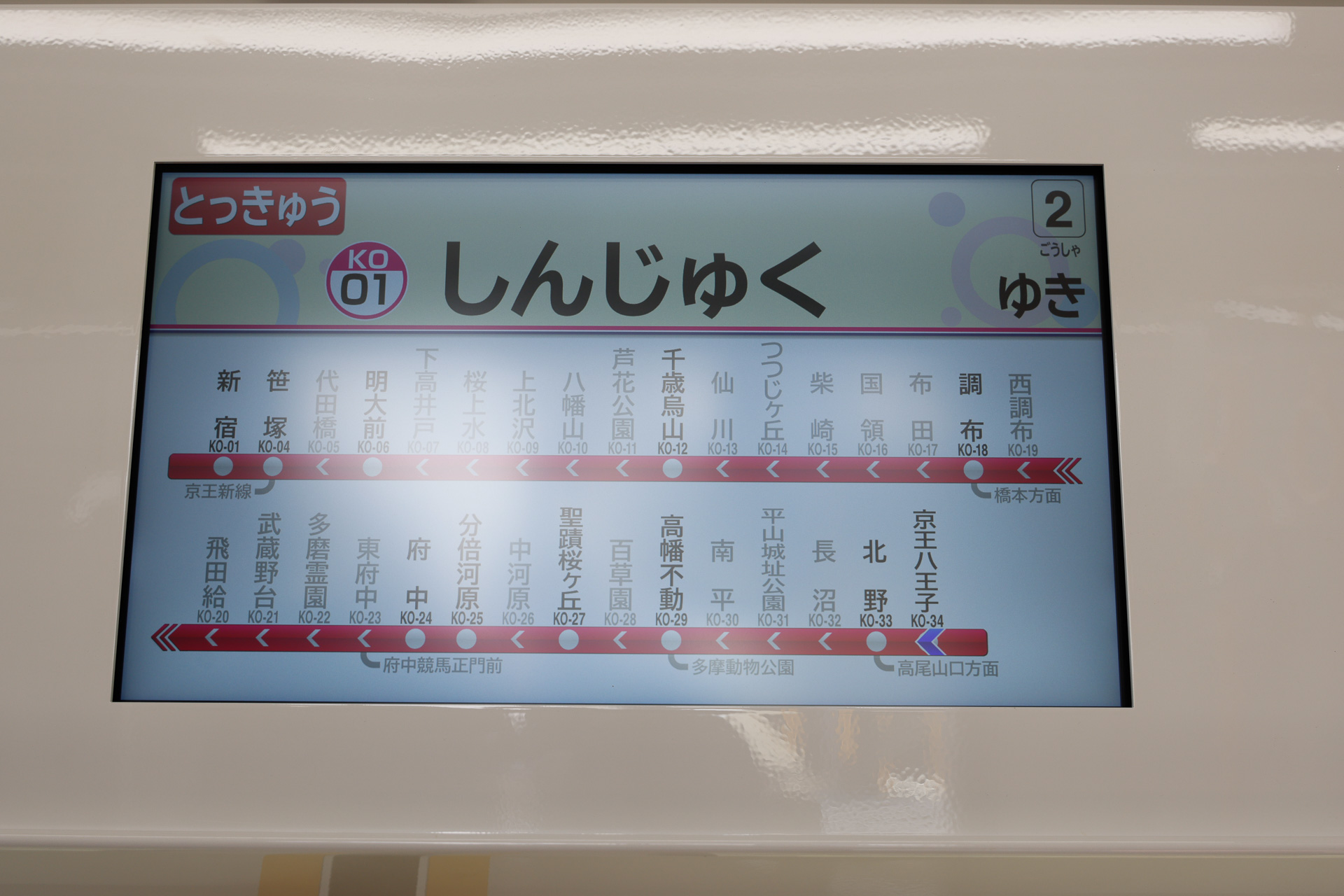 その次はひらがな表示