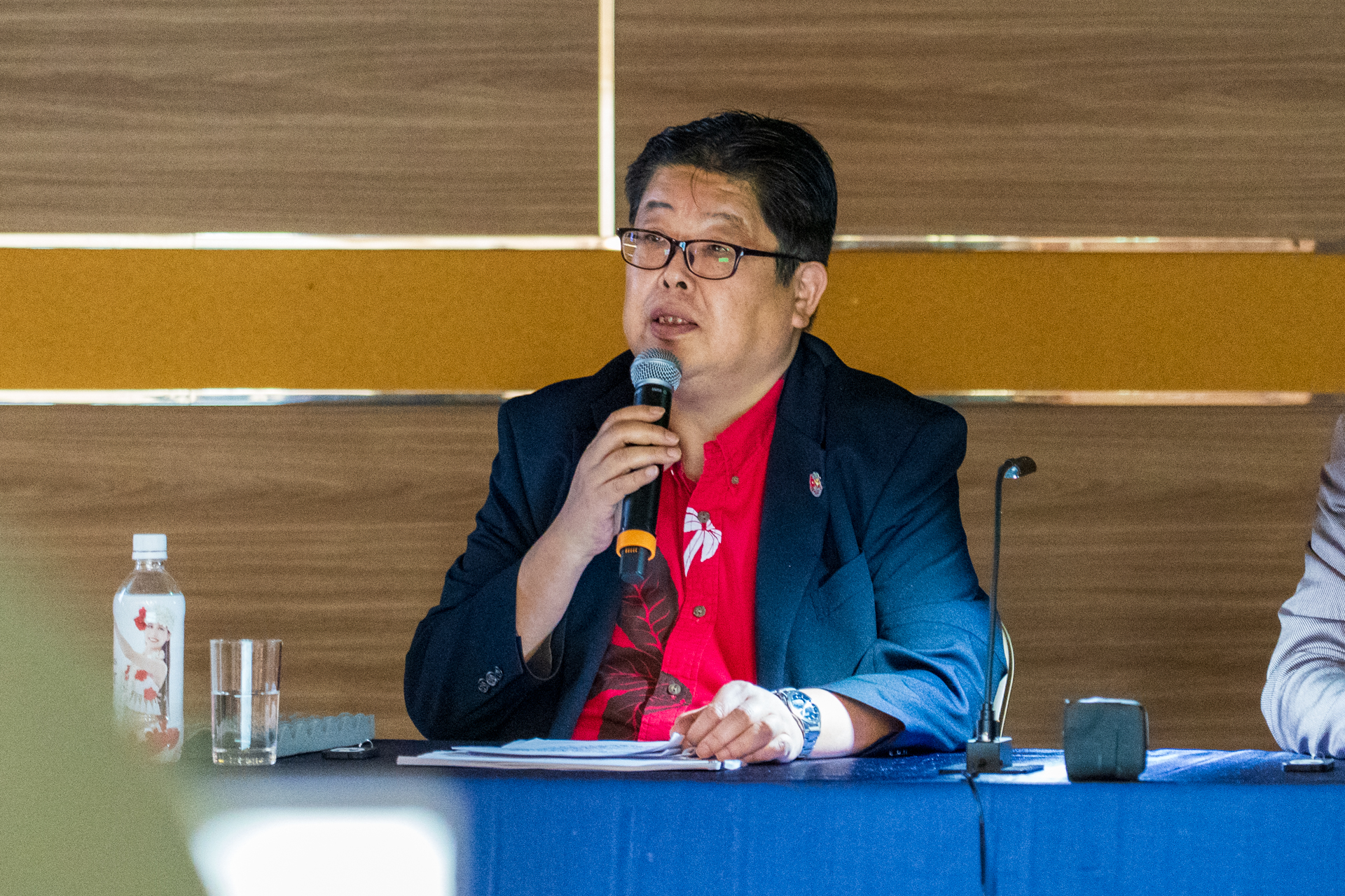 冒頭でスパリゾートハワイアンズの60年にわたる施設歩みを発表した常磐興産株式会社 取締役社長執行役員の関根一志氏