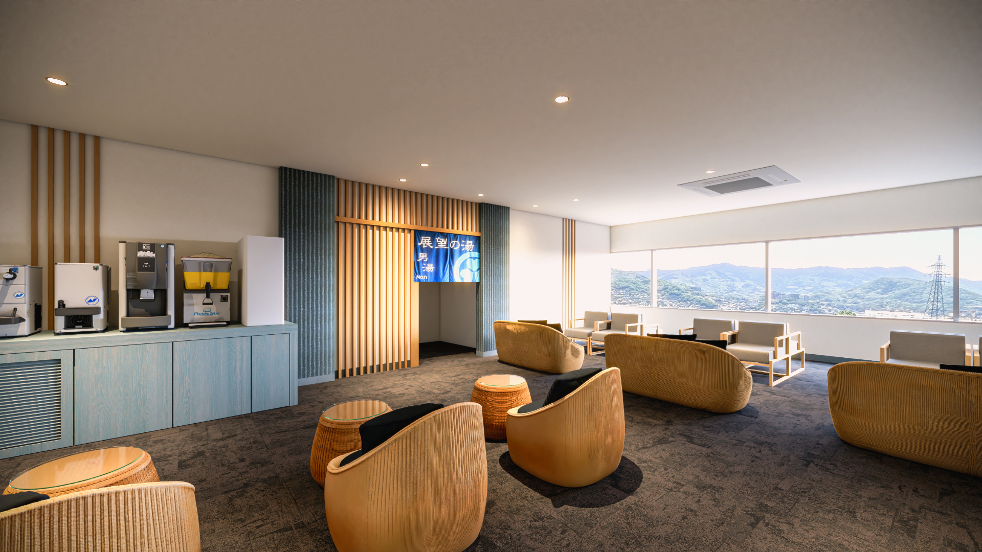 新設の「湯上りラウンジ」