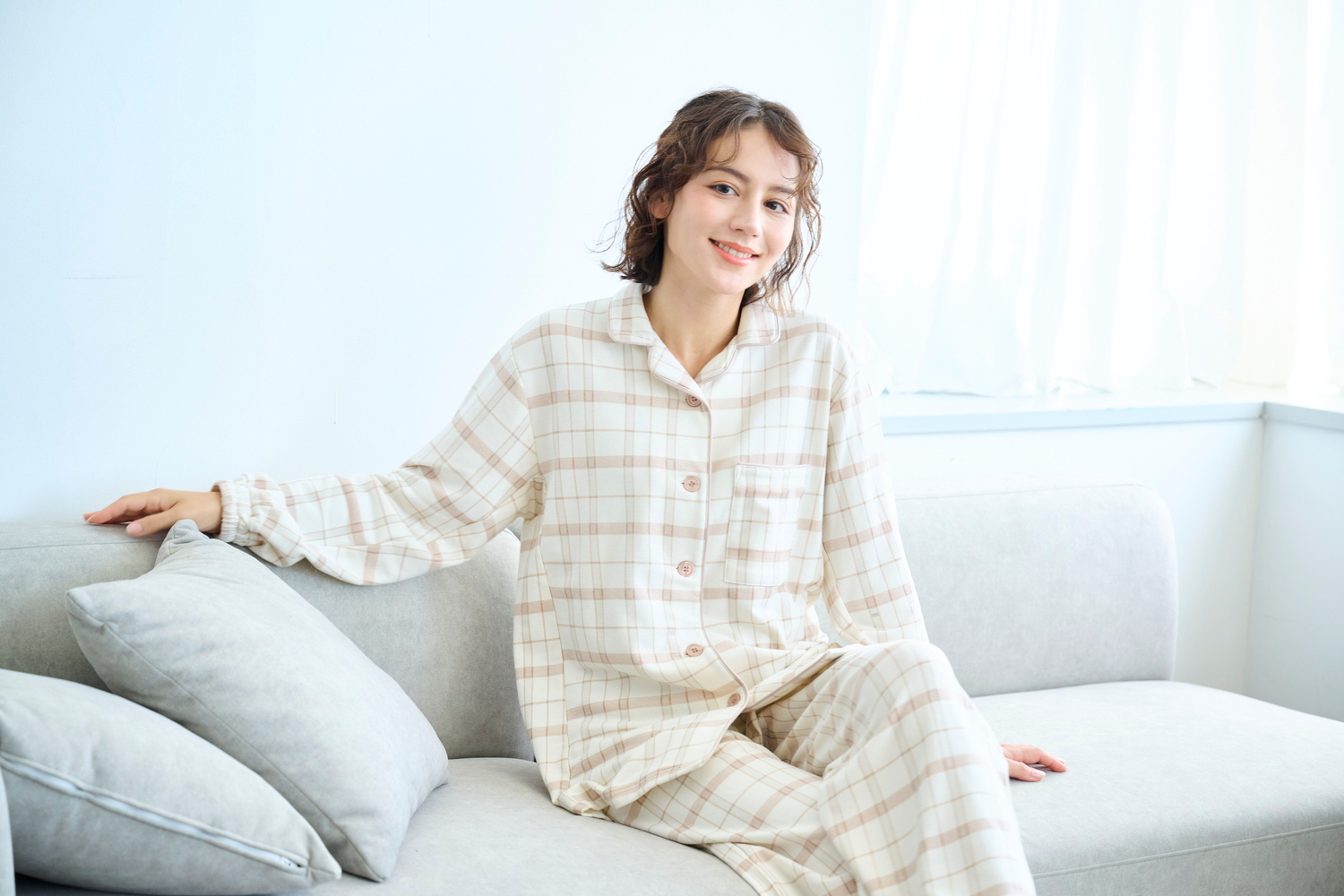 もっちり綿混ストレッチ快眠パジャマ（9990円）