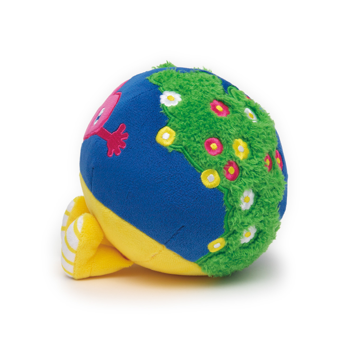 うしろ姿まで、まん丸ふわふわで愛らしい「トゥンクトゥンク」のぬいぐるみ。同キャラクターは、地球と自然がモチーフになっている