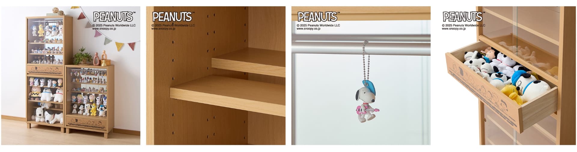 「背面ミラー付きダブル棚板のコレクションキャビネット」（4万4900～5万9900円）