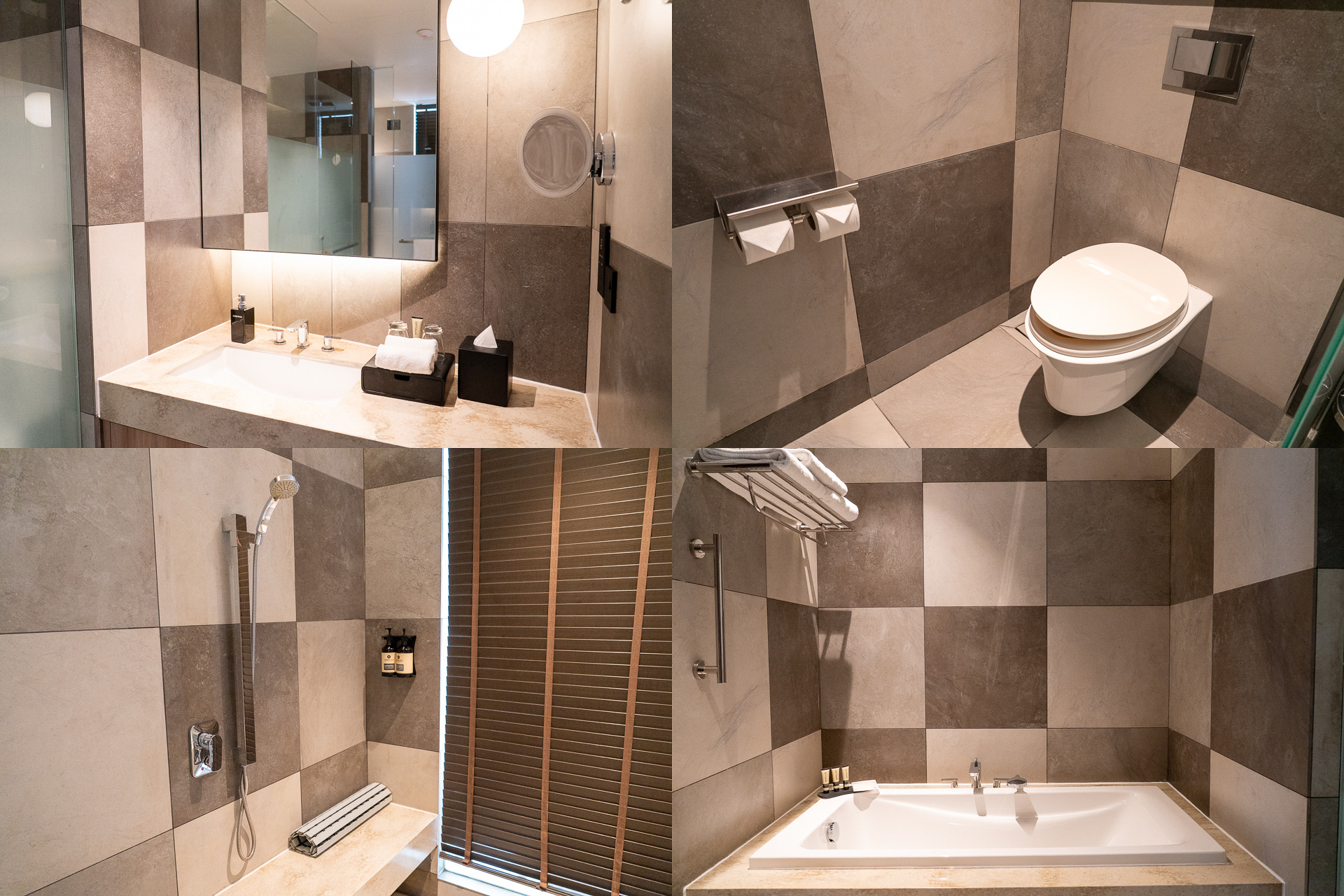 シャワーブースの横にバスタブも