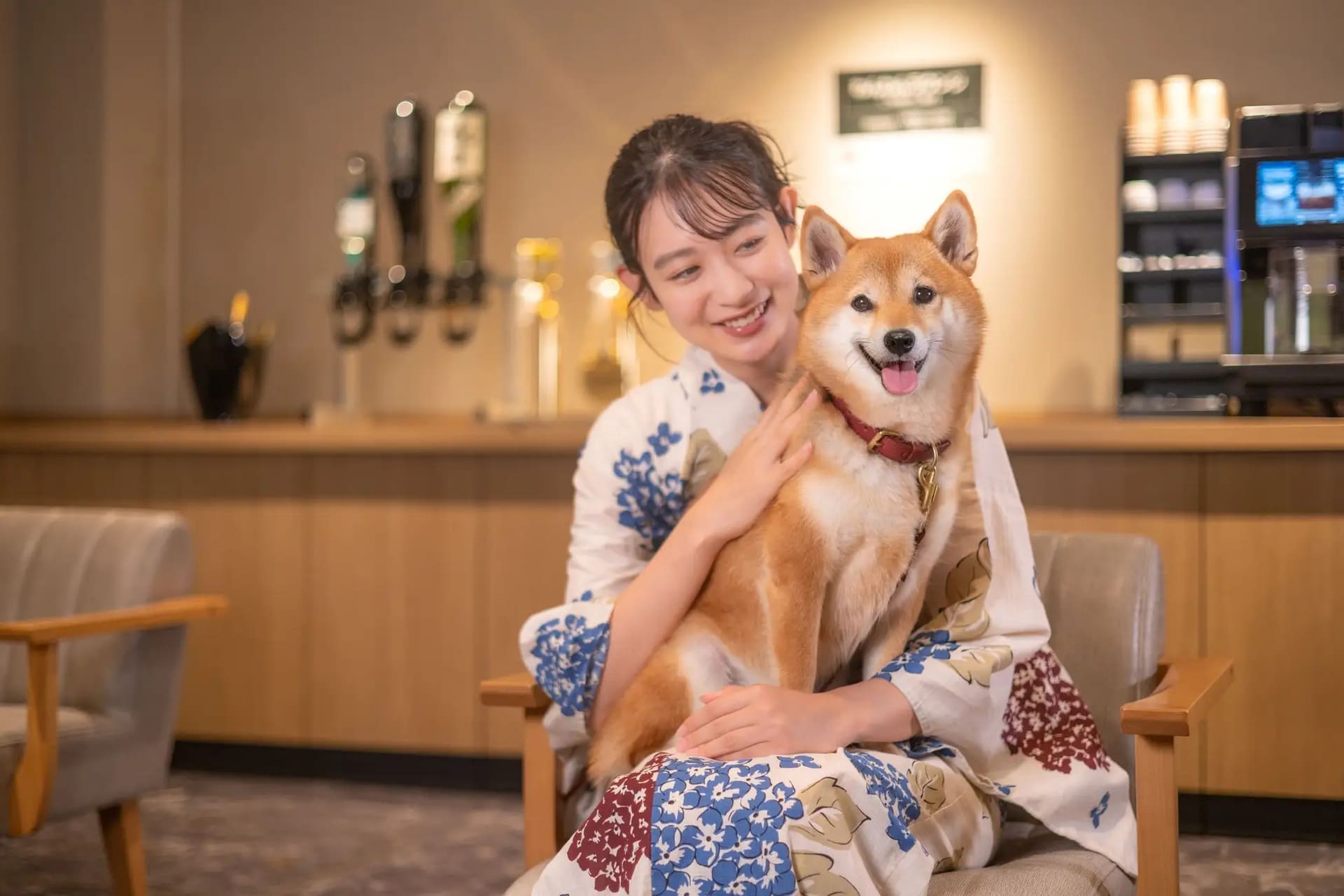 湯上がりラウンジも犬と同伴可能