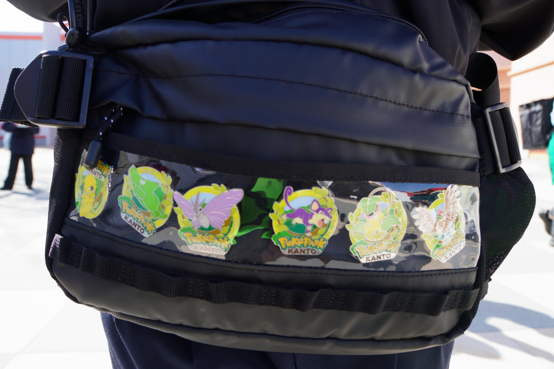 モンスターボールの中身はポケモン1体が描かれたピンバッジ。ゲームのように、店舗などでポケモンの交換を楽しめる