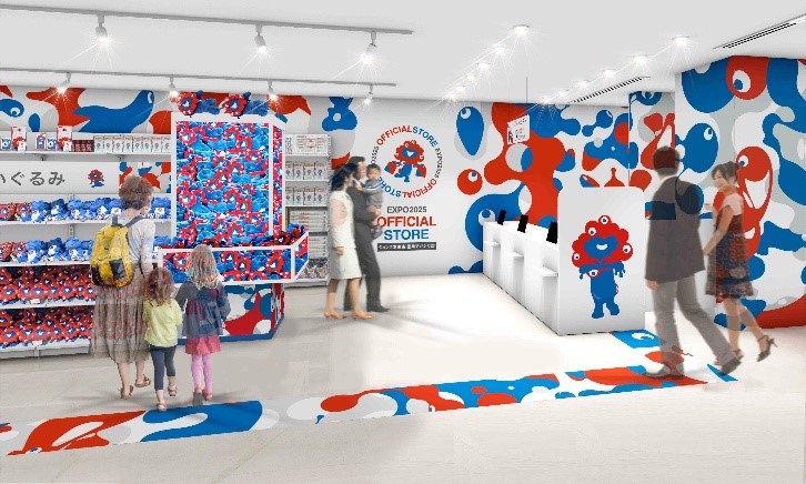 大阪・関西万博公式ストアのジュンク堂書店堂島アバンザ店に「ミャクミャクふれあい広場」を設置