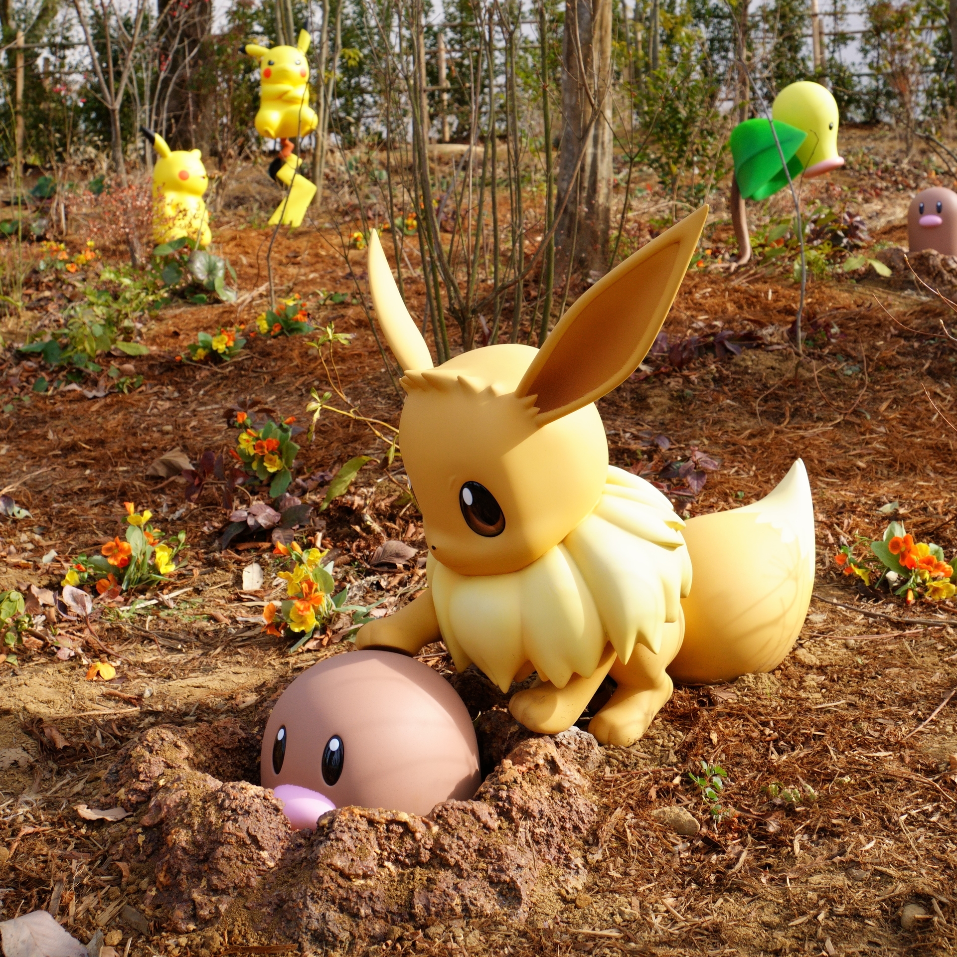 A Pokémon buried in the ground.