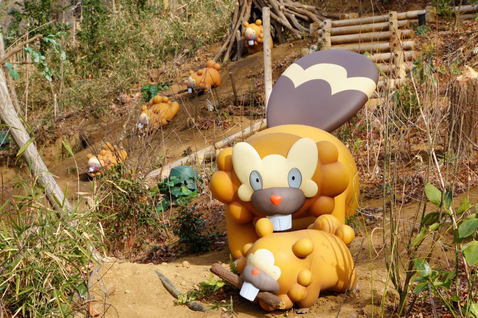 A Pokémon on a steep slope.