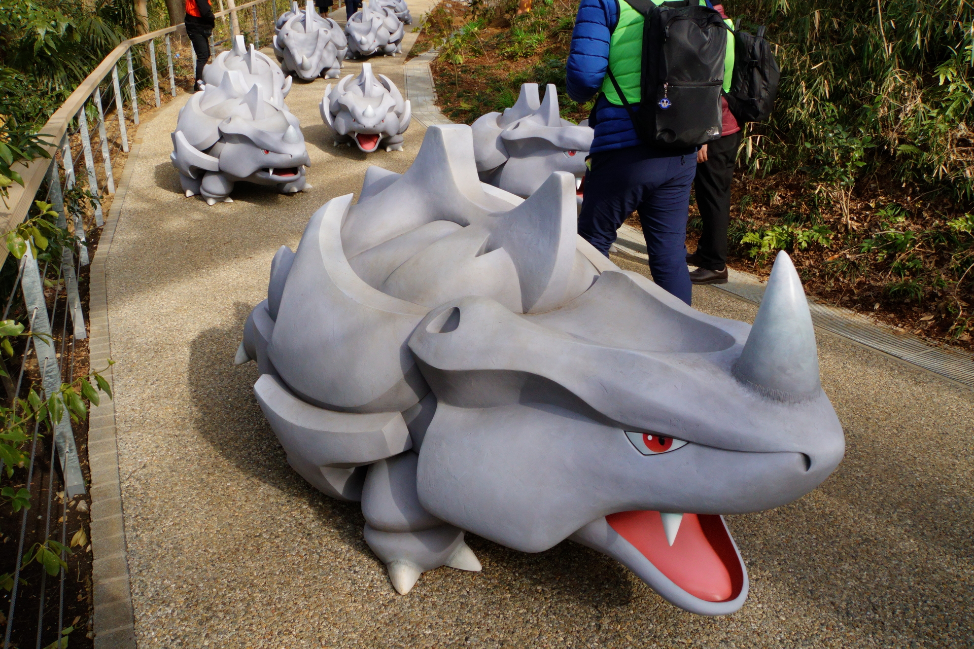 A Pokémon on a steep slope.