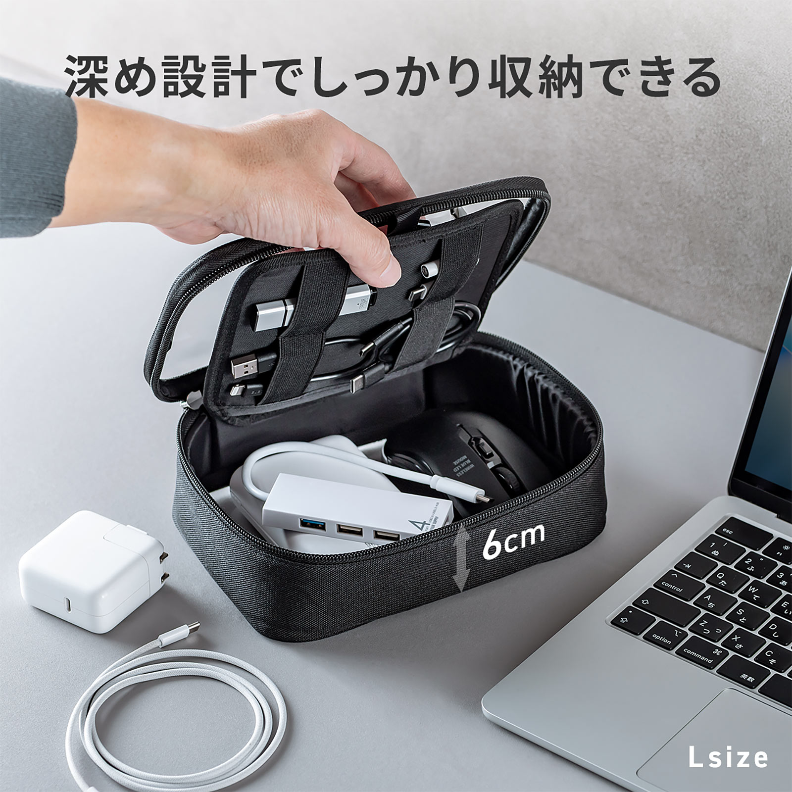 厚みのある機器に強いポーチ