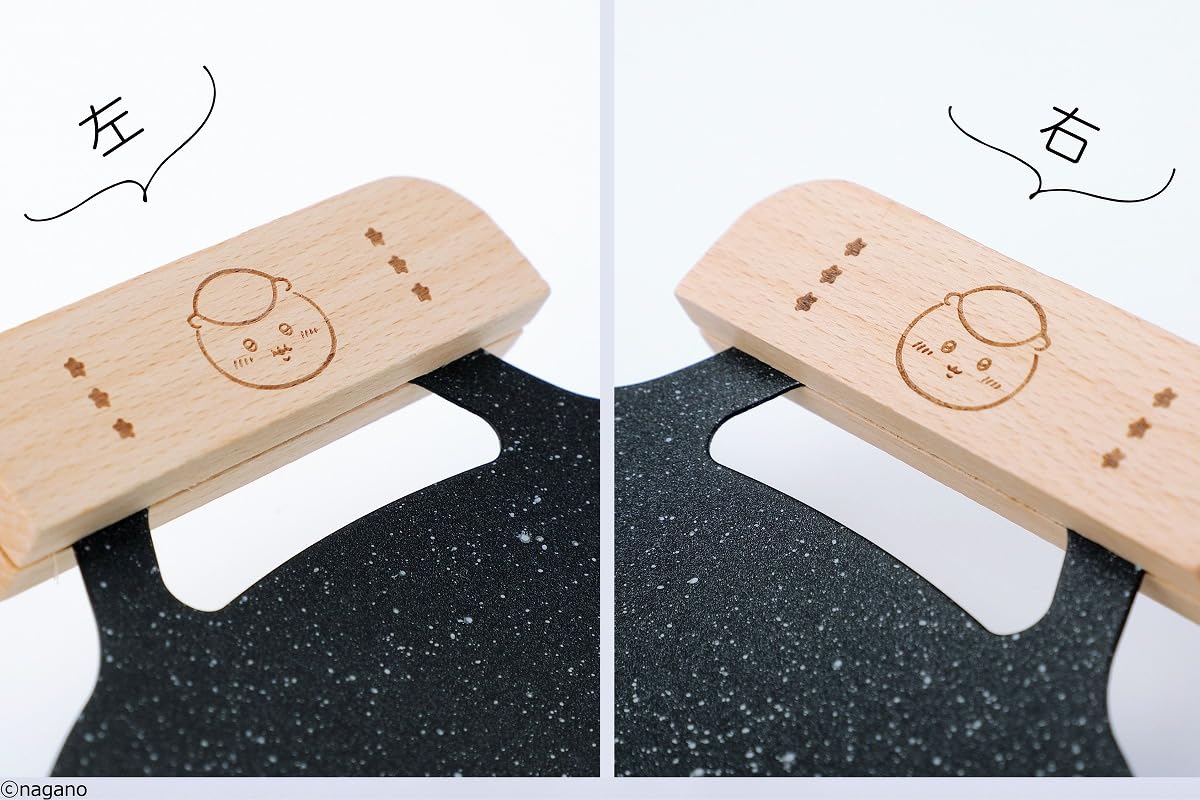 「くりまんじゅう」をデザインした木のハンドル。取り外しできる