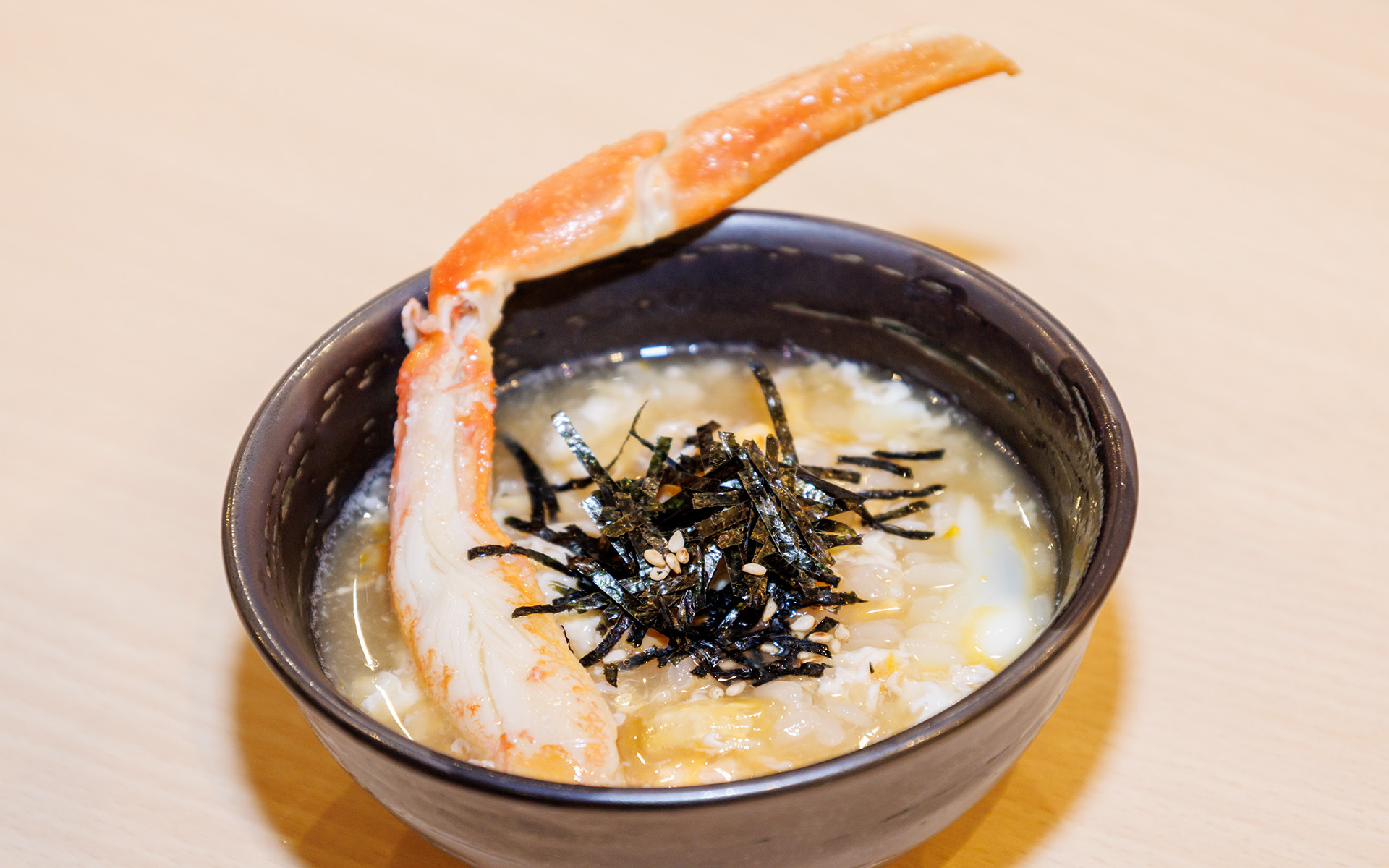 シメはカニの出汁たっぷりの雑炊