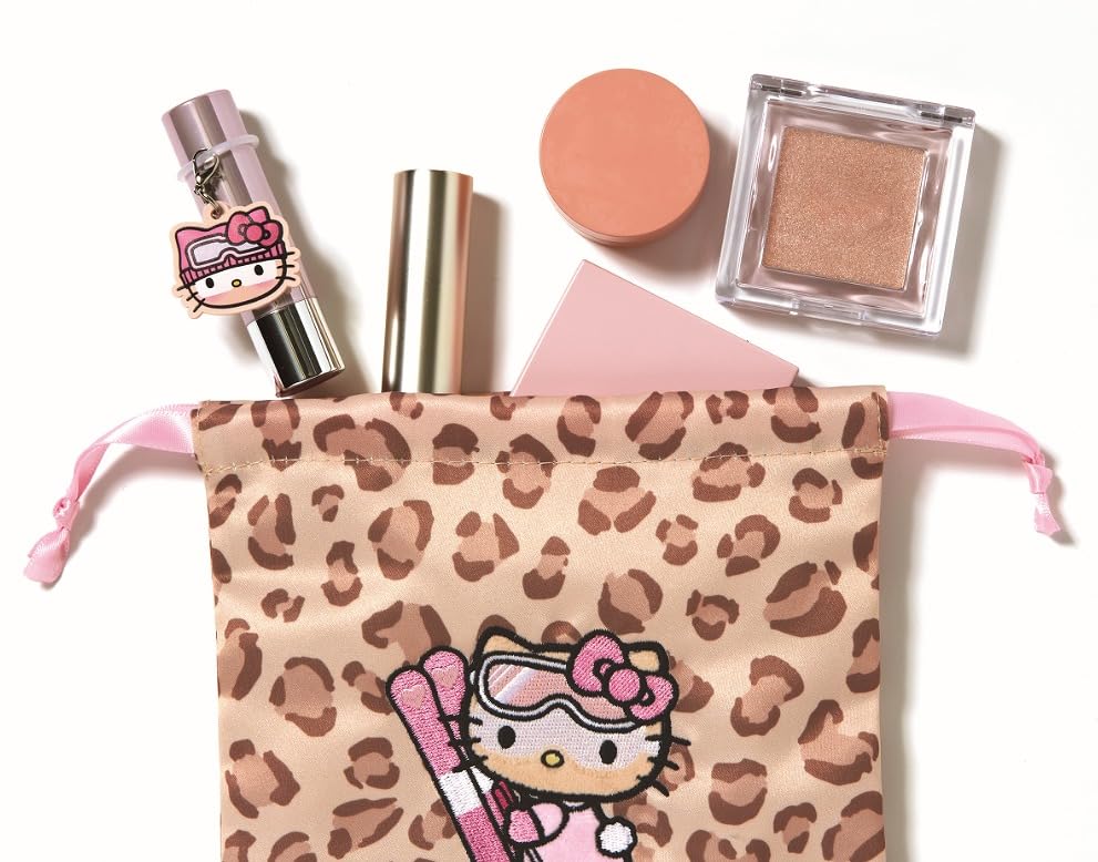 レオパード柄がレトロかわいい巾着ポーチ