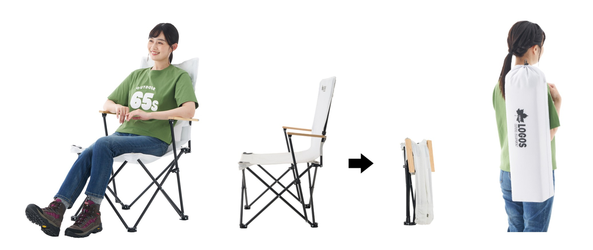 「スマートダイニングチェア」（6580円）。ゆったりと体をあずけられるハイバック仕様ながら、コンパクト収納が可能なダイニングチェア。肘掛けに優しい手触りの天然木を使用した温かみのあるデザイン