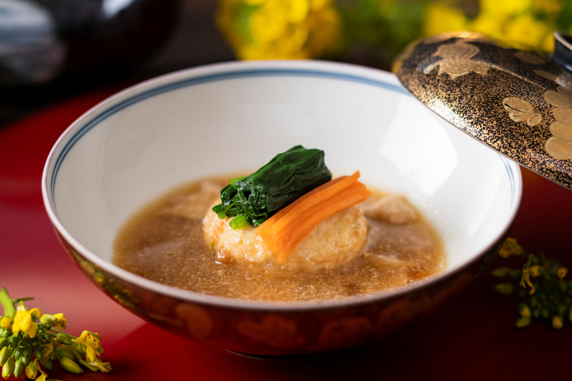 ゆば飛龍頭の大根そぼろ餡かけ