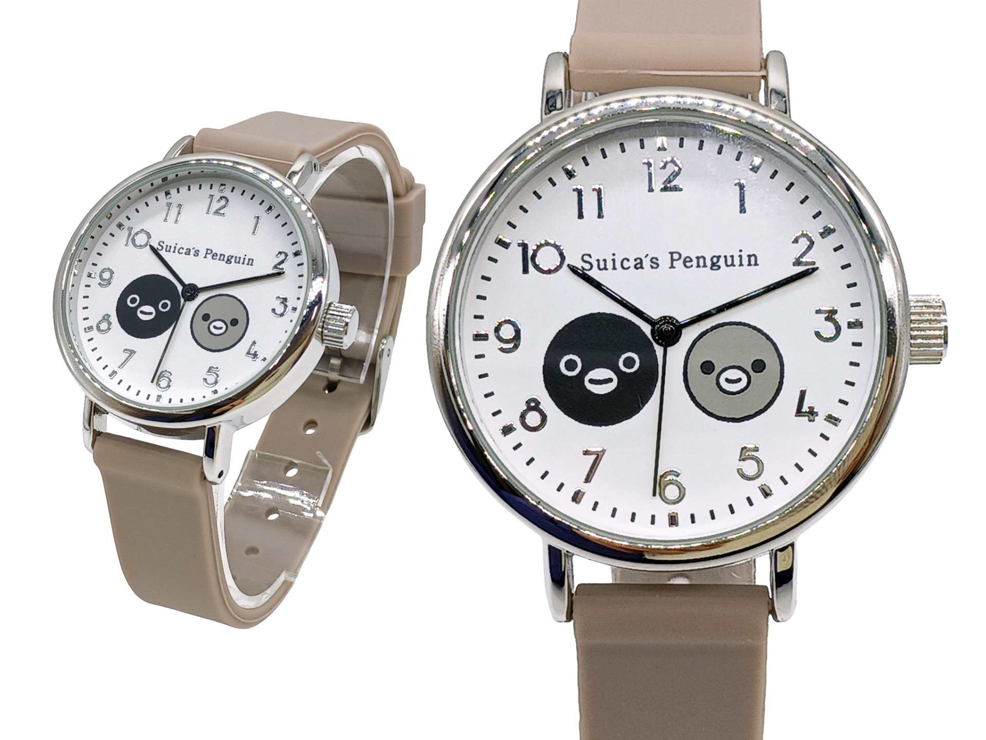 「Suicaのペンギン ラバーウォッチ（モカ）」のデザイン
