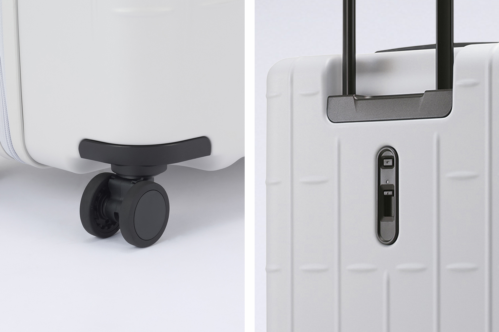 静音双輪キャスター搭載。背面にはストッパーのレバー付き